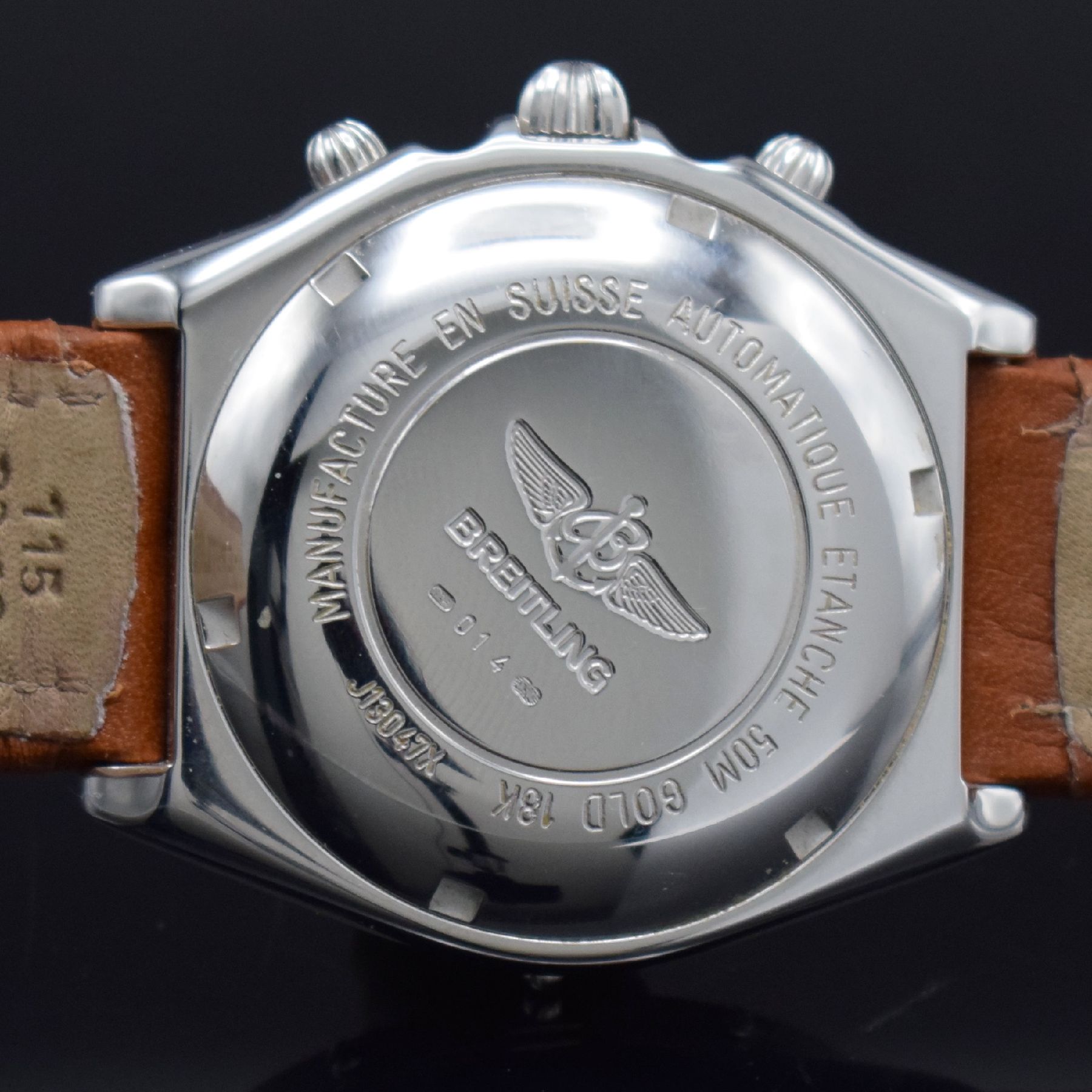 Detail f: BREITLING Chronomat seltener Armbandchronograph in WG 750/000 Referenz J13047X, Schweiz lt. orig. Zertifikat 1991, Automatik, schweres Geh. inkl. ...