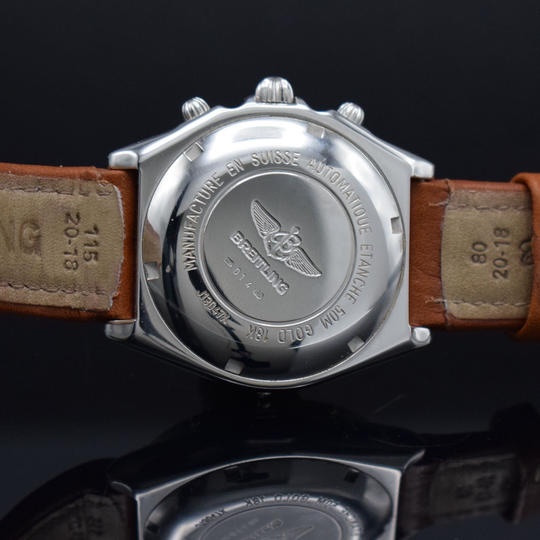 Detail g: BREITLING Chronomat seltener Armbandchronograph in WG 750/000 Referenz J13047X, Schweiz lt. orig. Zertifikat 1991, Automatik, schweres Geh. inkl. ...