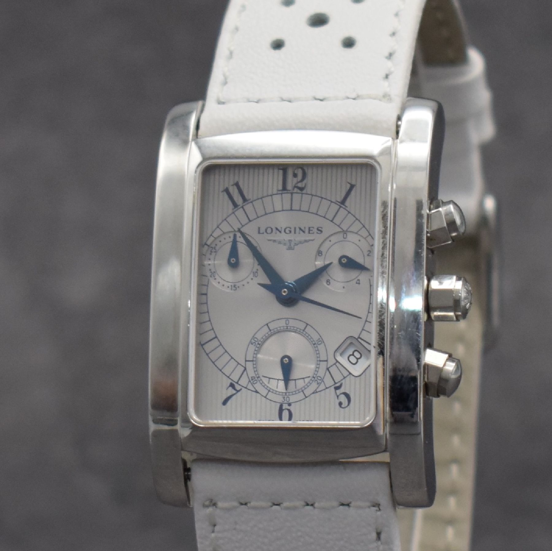Detail c: LONGINES / MÜHLE GLASHÜTTE 2 rechteckige Armbanduhren in Stahl, Schweiz/Deutschland um 2000, Automatik / Quartz, 4-fach verschr. Geh., 1. Mühle ...