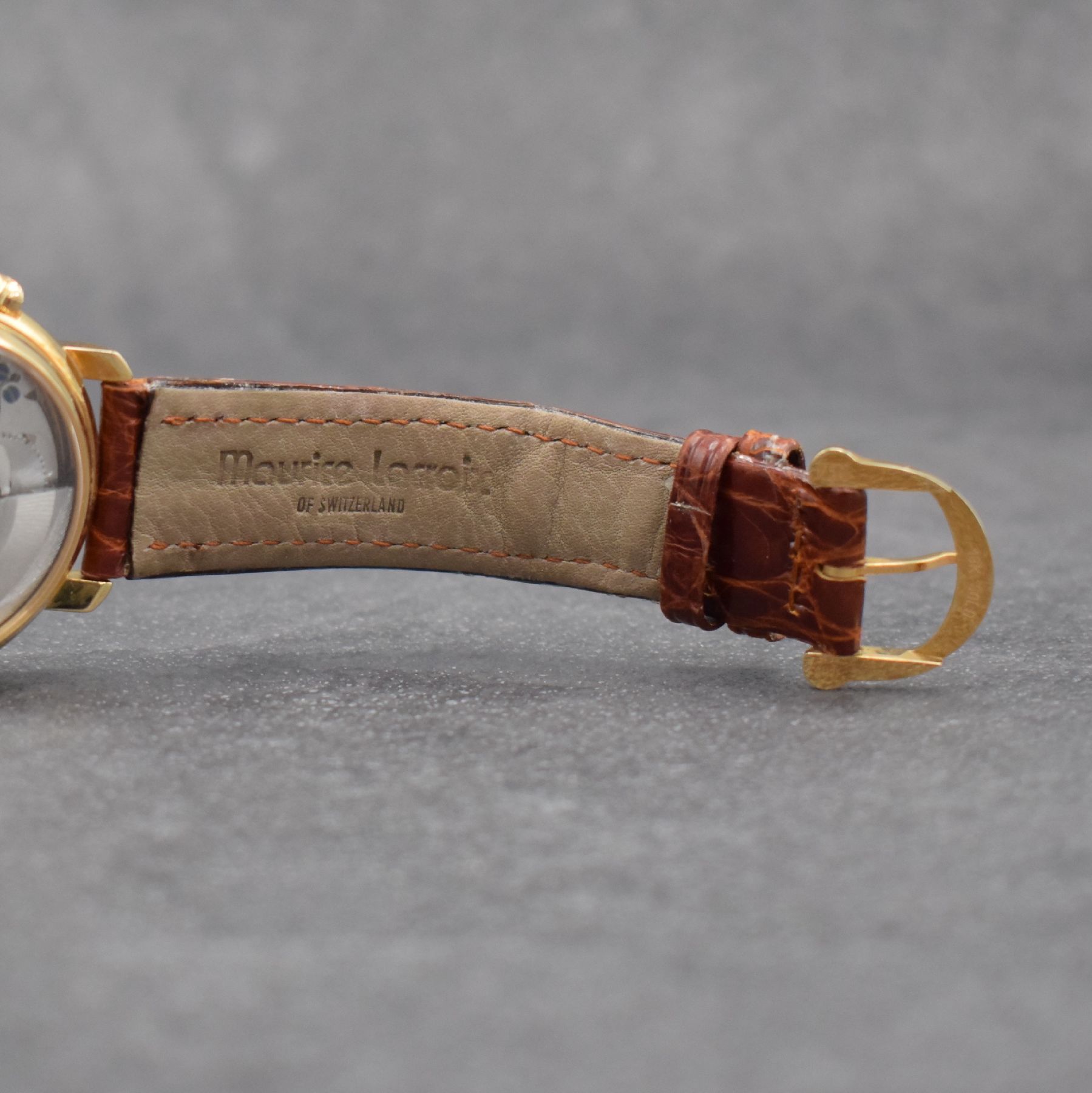 Detail f: MAURICE LACROIX limitierter Armbandwecker in RoseG 750/000, Schweiz um 2000, Ref. 45393, Automatik, lim. Auflage v. 999 Stück, beids. vergl. Geh., ...