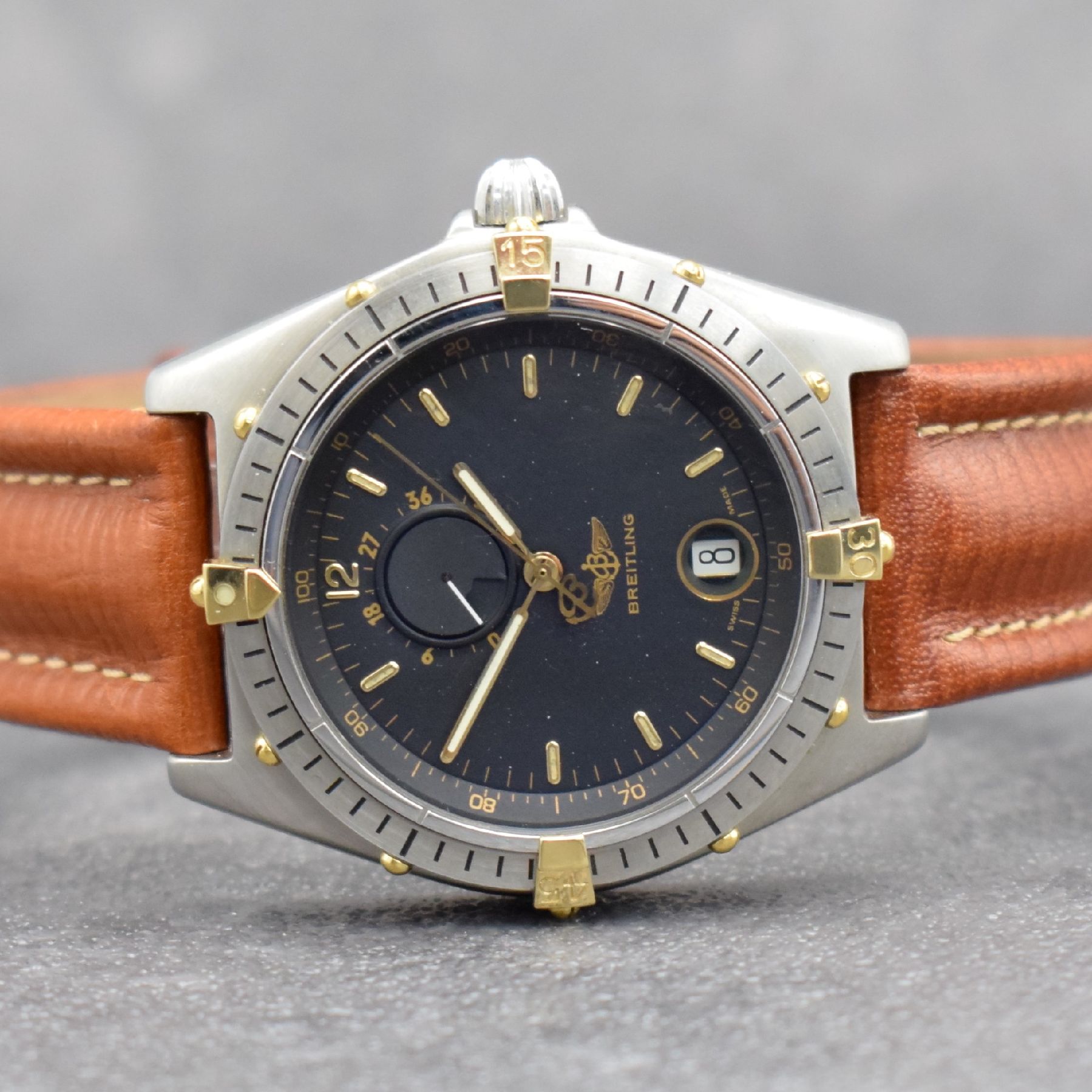 Detail a: BREITLING Antares Power Reserve Referenz 81980 sehr gut erhaltene Herrenarmbanduhr, Schweiz um 1995, Automatik, verschr. Edelstahlgeh., eins. drehb. ...