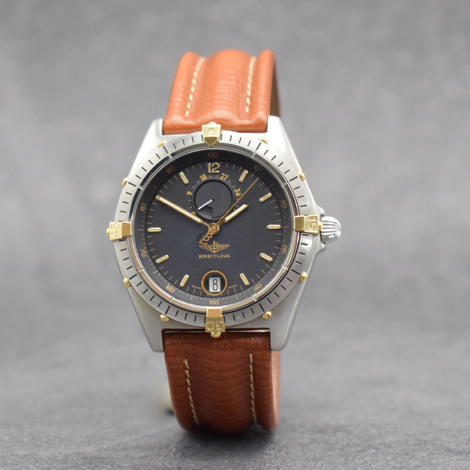 Detail b: BREITLING Antares Power Reserve Referenz 81980 sehr gut erhaltene Herrenarmbanduhr, Schweiz um 1995, Automatik, verschr. Edelstahlgeh., eins. drehb. ...