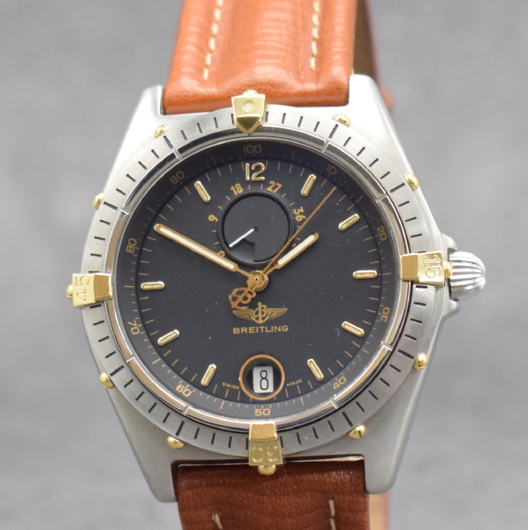 Detail c: BREITLING Antares Power Reserve Referenz 81980 sehr gut erhaltene Herrenarmbanduhr, Schweiz um 1995, Automatik, verschr. Edelstahlgeh., eins. drehb. ...