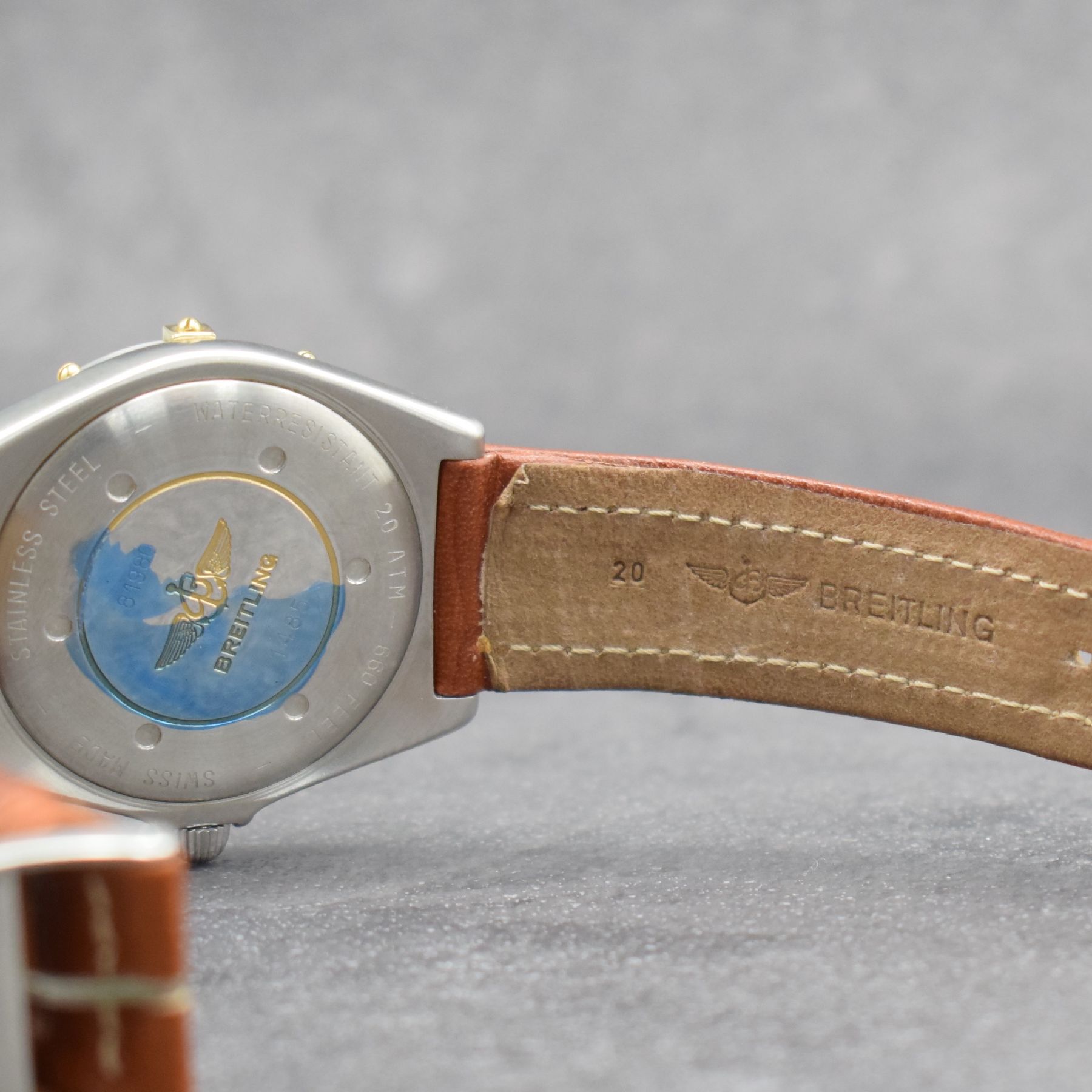 Detail g: BREITLING Antares Power Reserve Referenz 81980 sehr gut erhaltene Herrenarmbanduhr, Schweiz um 1995, Automatik, verschr. Edelstahlgeh., eins. drehb. ...