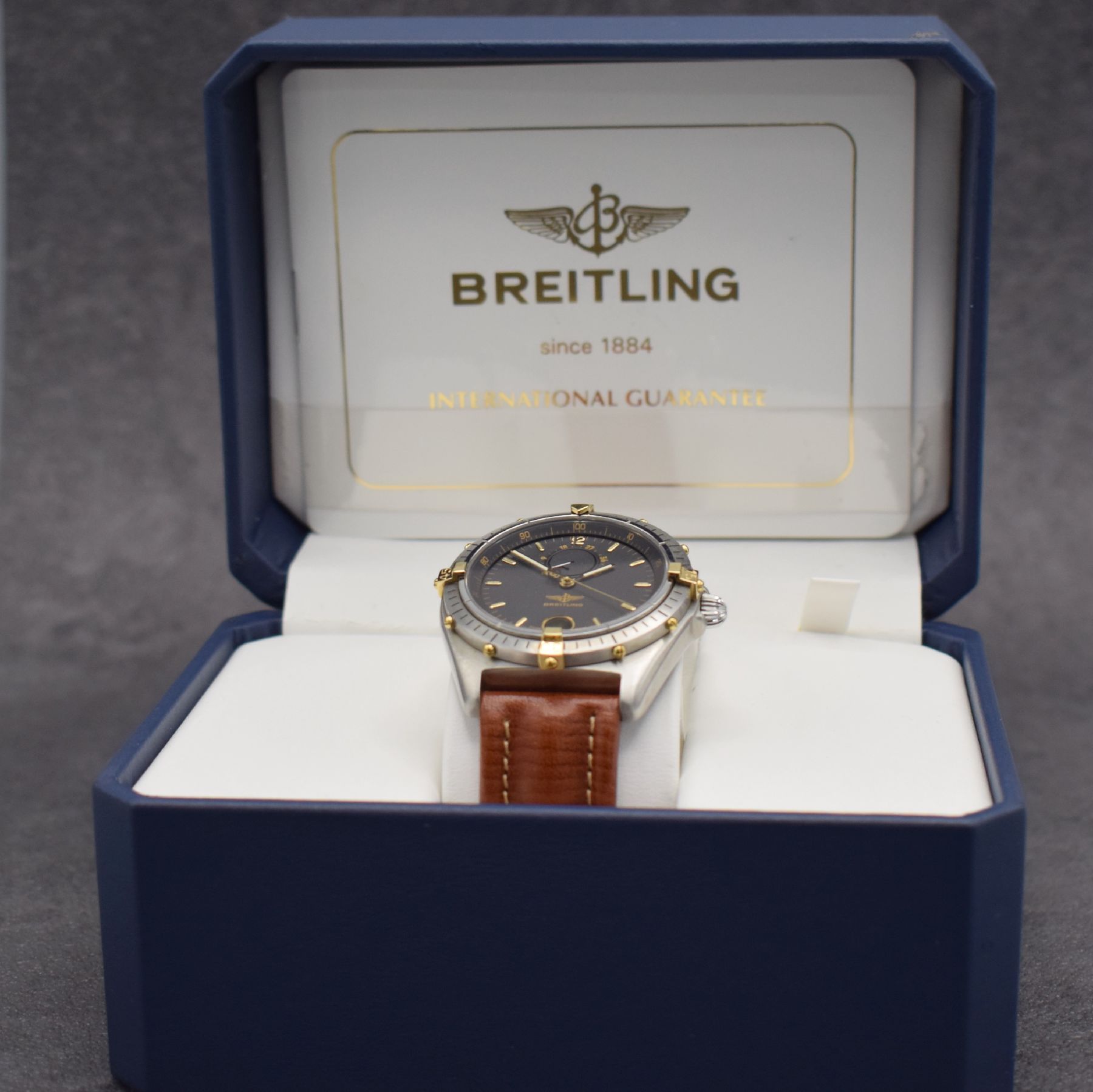 Detail h: BREITLING Antares Power Reserve Referenz 81980 sehr gut erhaltene Herrenarmbanduhr, Schweiz um 1995, Automatik, verschr. Edelstahlgeh., eins. drehb. ...