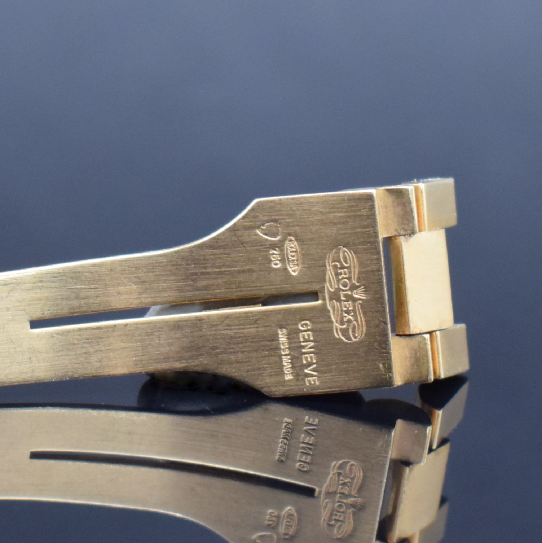 Detail g: ROLEX Herrenarmbanduhr Oyster Perpetual Day- Date, Automatik, Schweiz um 1973, auf Kundenwunsch verg. WG 750/000 Geh. inkl. Präsidentband, Lünette ...