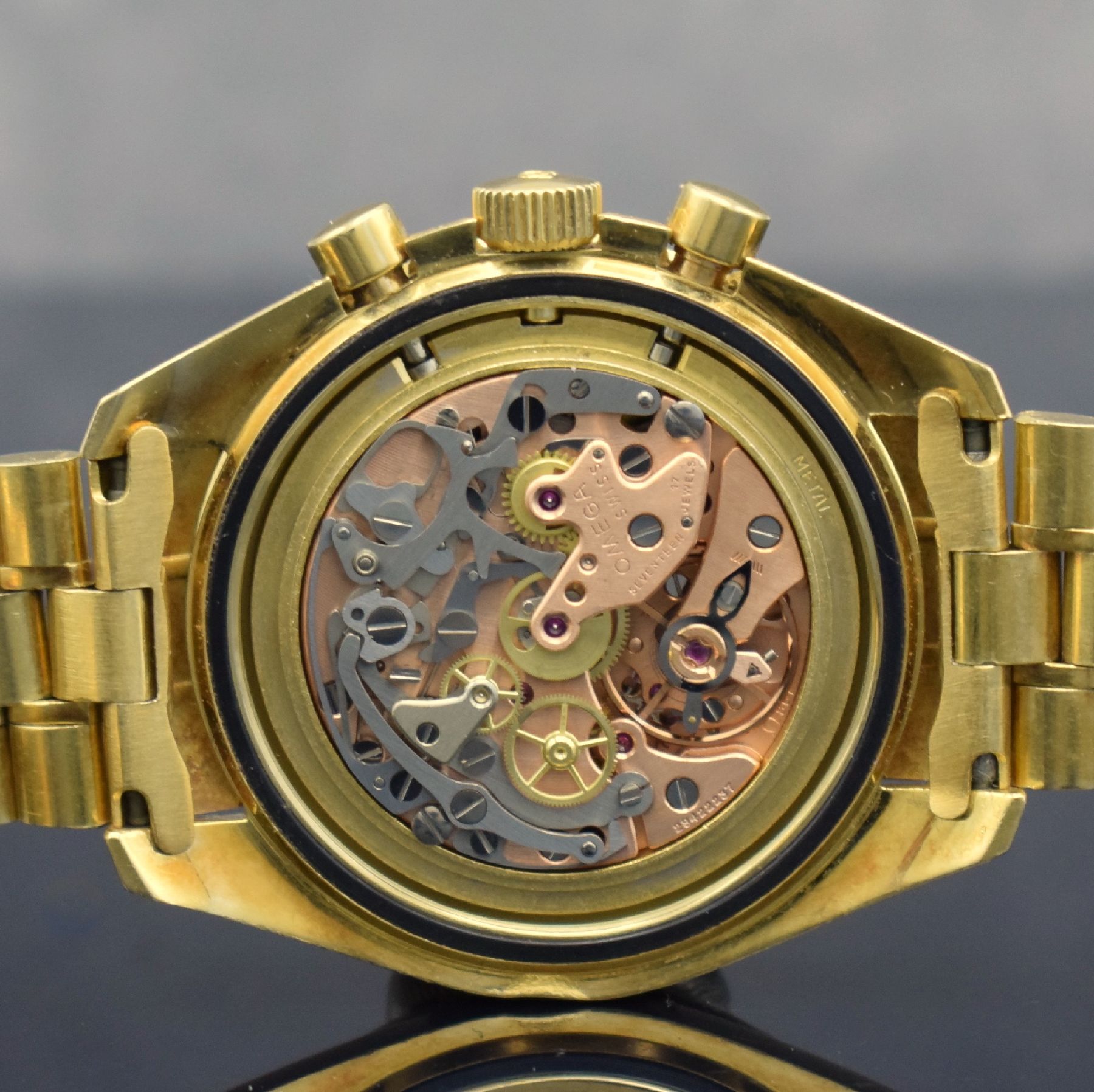 Detail h: OMEGA extrem seltene Herrenarmbanduhr Speedmaster Apollo XI Nummer 298, Schweiz um 1969, Handaufzug, Ref. 145022 69, auf weltweit 1014 Stück ...