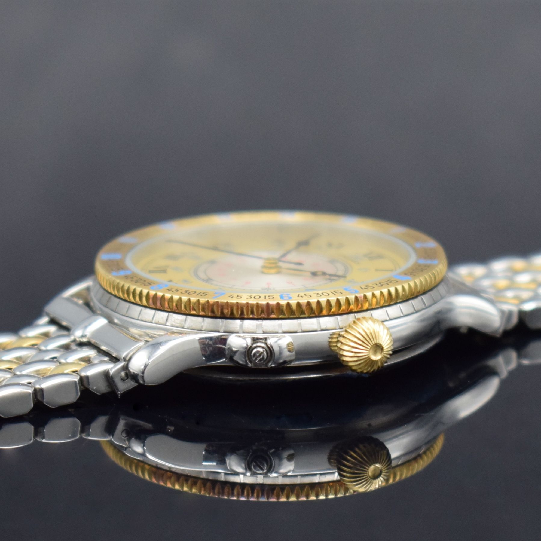 Detail e: LONGINES Stundenwinkeluhr nach Charles A. Lindbergh sog. Hour Angle Watch, Schweiz um 1994, Automatik, Ref. 628.5240, Geh. m. Scharnierboden in ...