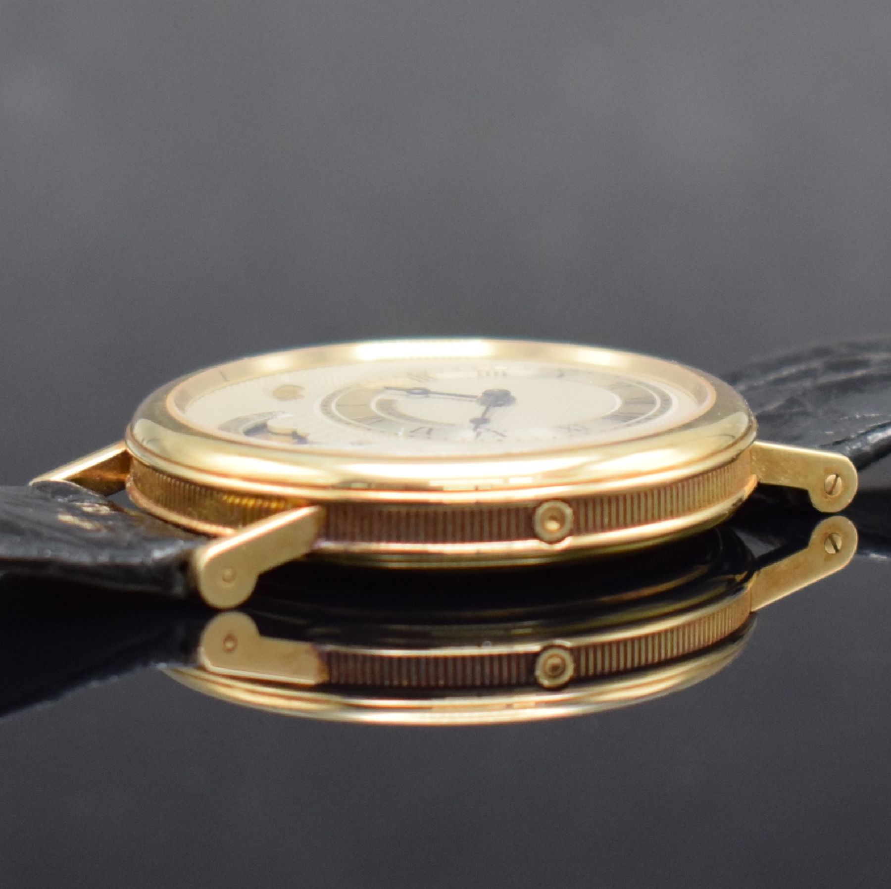 Detail f: BREGUET Herrenarmbanduhr Classic Referenz BA 3330 in GG 750/000, Automatik, Schweiz um 2000, 3-teil. Geh. inkl. orig. Lederband m. orig. GG 750/000 ...