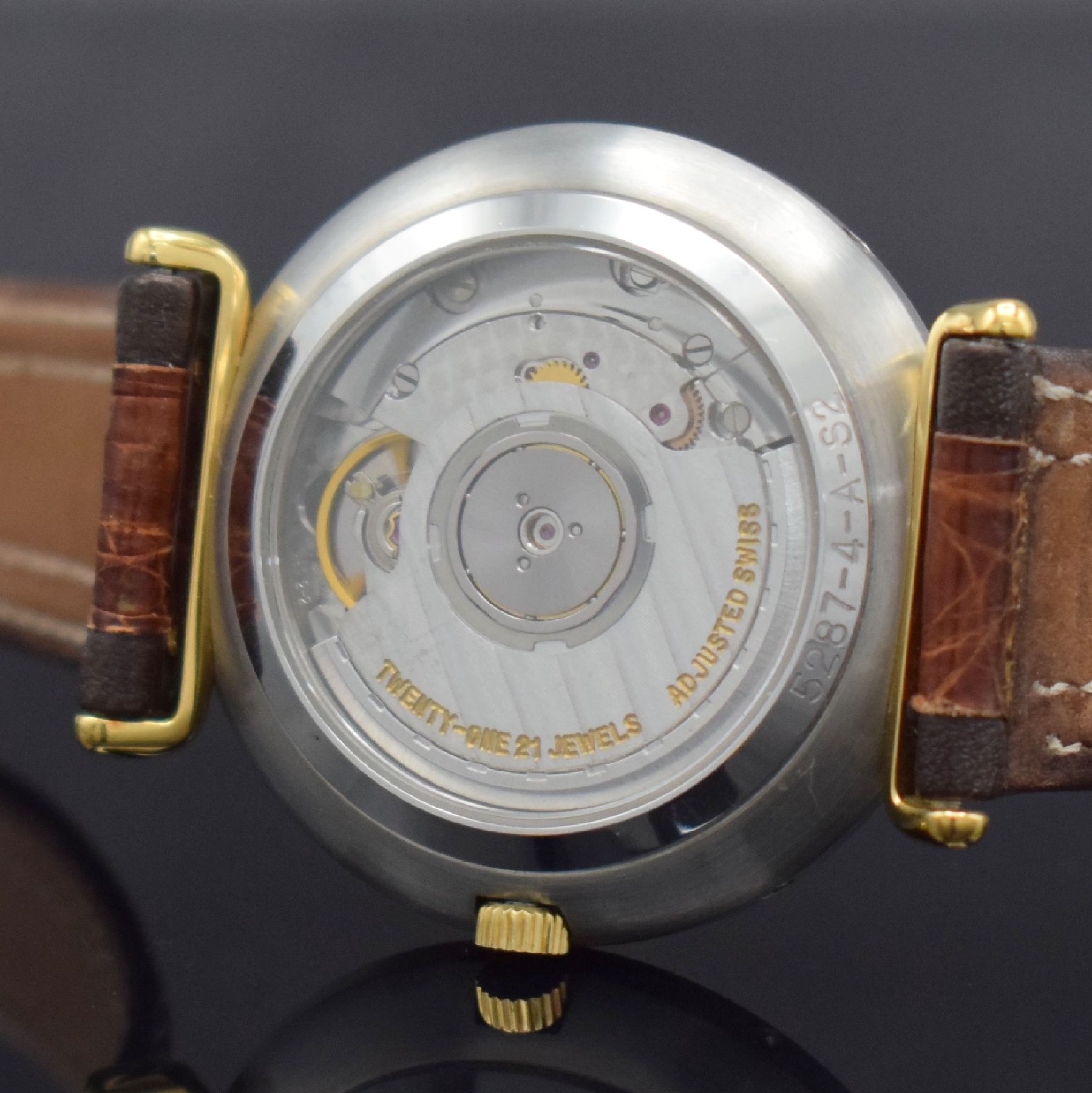 Detail h: KELEK CHRONOSWISS astronomische Herrenarmbanduhr mit ewigem Kalender in Stahl, Schweiz um 1985, Automatik, satiniertes Geh., verg. Lünette & ...