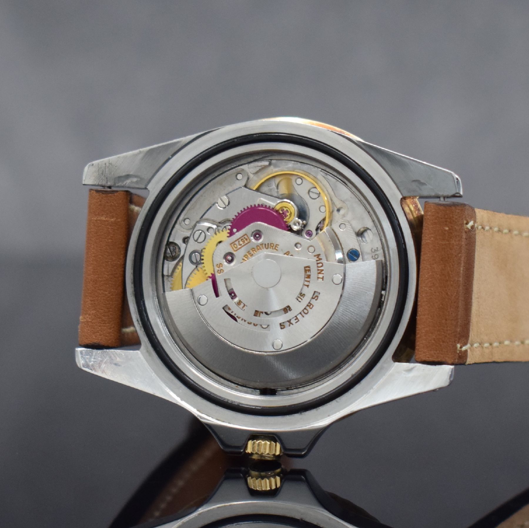 Detail g: ROLEX seltene Herrenarmbanduhr Oyster Perpetual GMT-Master Referenz 1675, Automatik, frühes Modell, gestempelt 2. Quartal 1967, Edelstahl/Gold ...