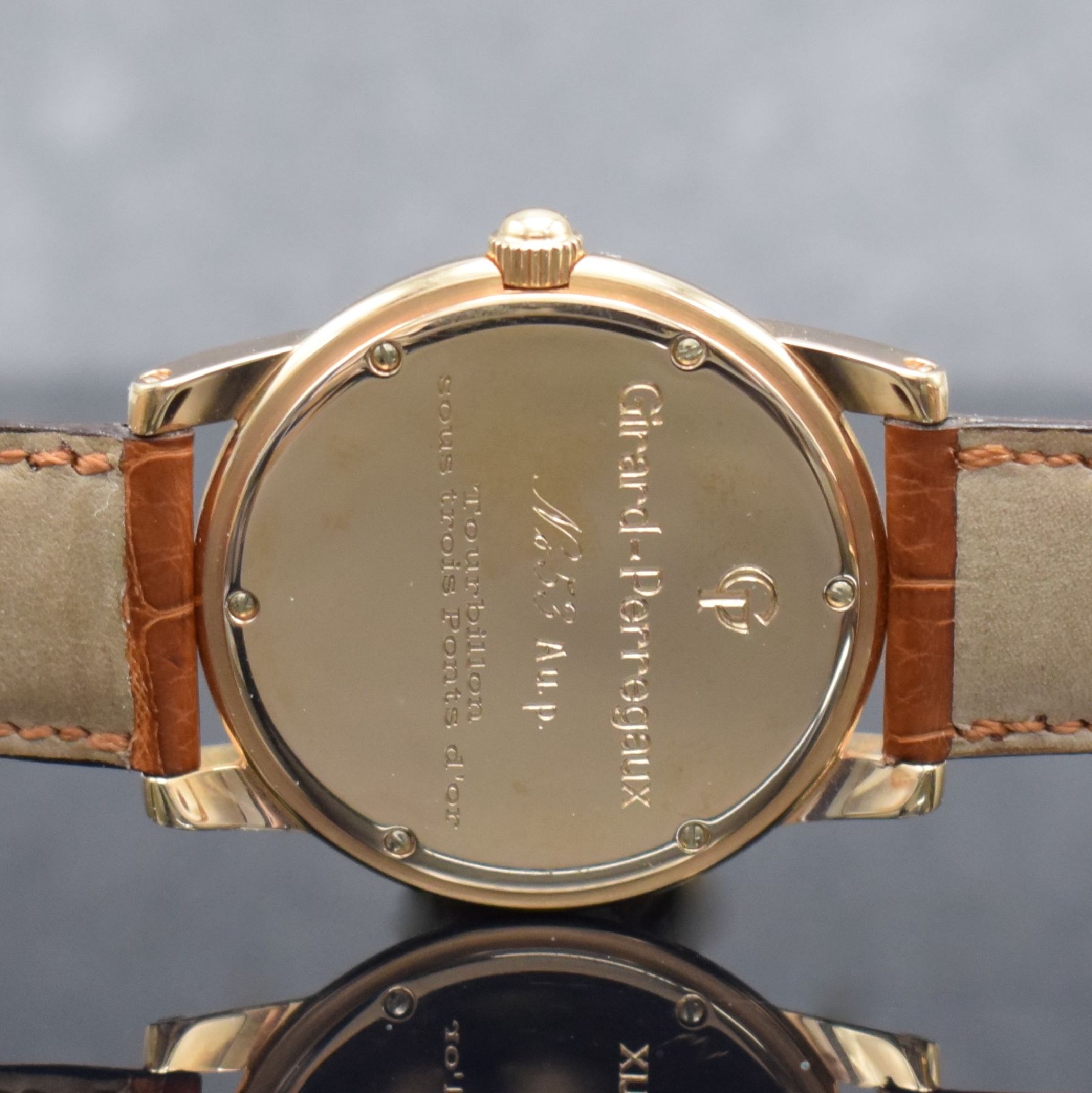 Detail f: GIRARD PERREGAUX hochfeines & extrem seltenes 3-Brücken Tourbillon Nr. 53 in RG 750/000 Referenz 9900 im nahezu neuwertigem Zustand, Handaufzug, ...