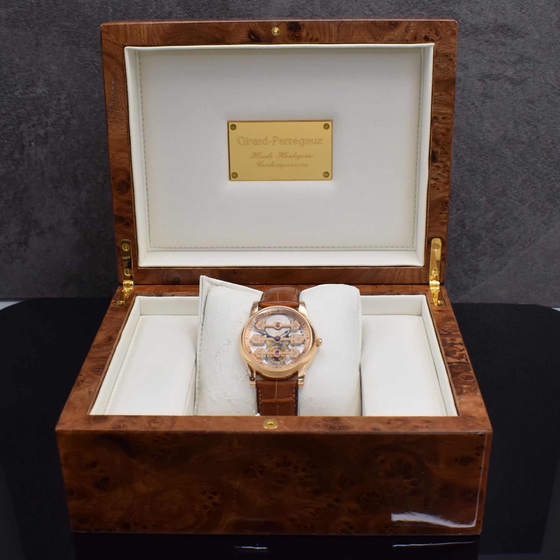 Detail j: GIRARD PERREGAUX hochfeines & extrem seltenes 3-Brücken Tourbillon Nr. 53 in RG 750/000 Referenz 9900 im nahezu neuwertigem Zustand, Handaufzug, ...
