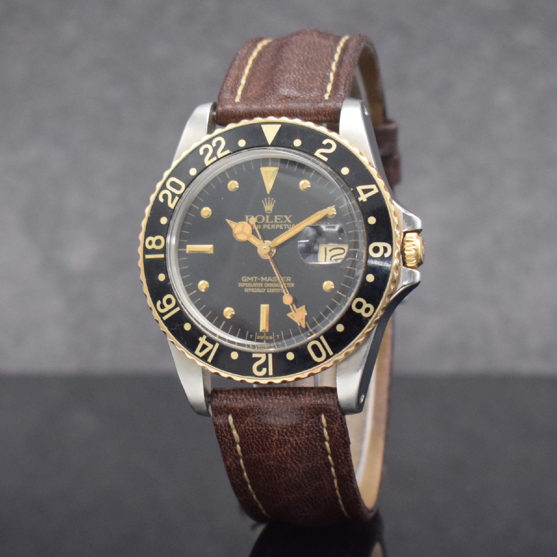 Detail b: ROLEX Herrenarmbanduhr Oyster Perpetual GMT- Master Referenz 16753, Automatik, Schweiz um 1982, Chronometer der Superlative in Edelstahl/Gold ...
