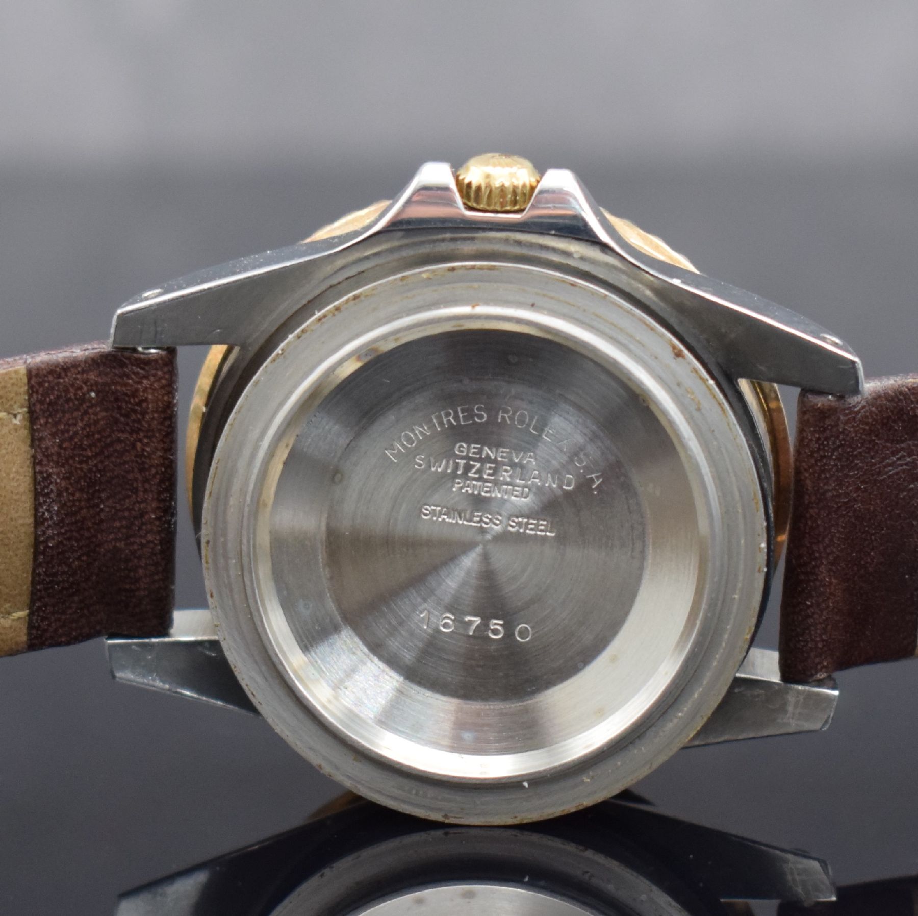 Detail g: ROLEX Herrenarmbanduhr Oyster Perpetual GMT- Master Referenz 16753, Automatik, Schweiz um 1982, Chronometer der Superlative in Edelstahl/Gold ...