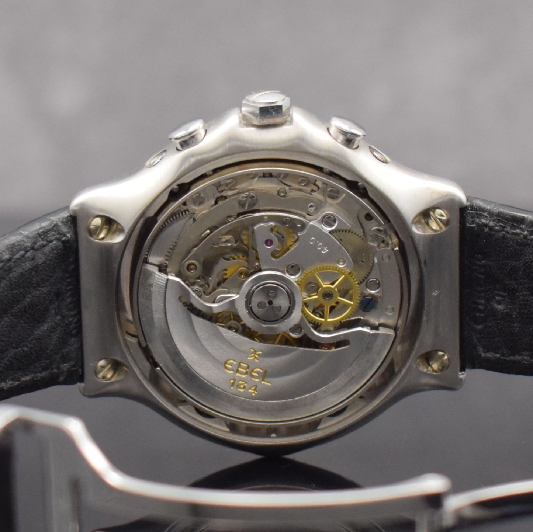 Detail f: EBEL astronomischer Schaltradchronograph 1911 ewiger Kalender in WG 750/000, Automatik, Schweiz um 2000, Ref. 3136901, massives Goldgeh. inkl. orig. ...