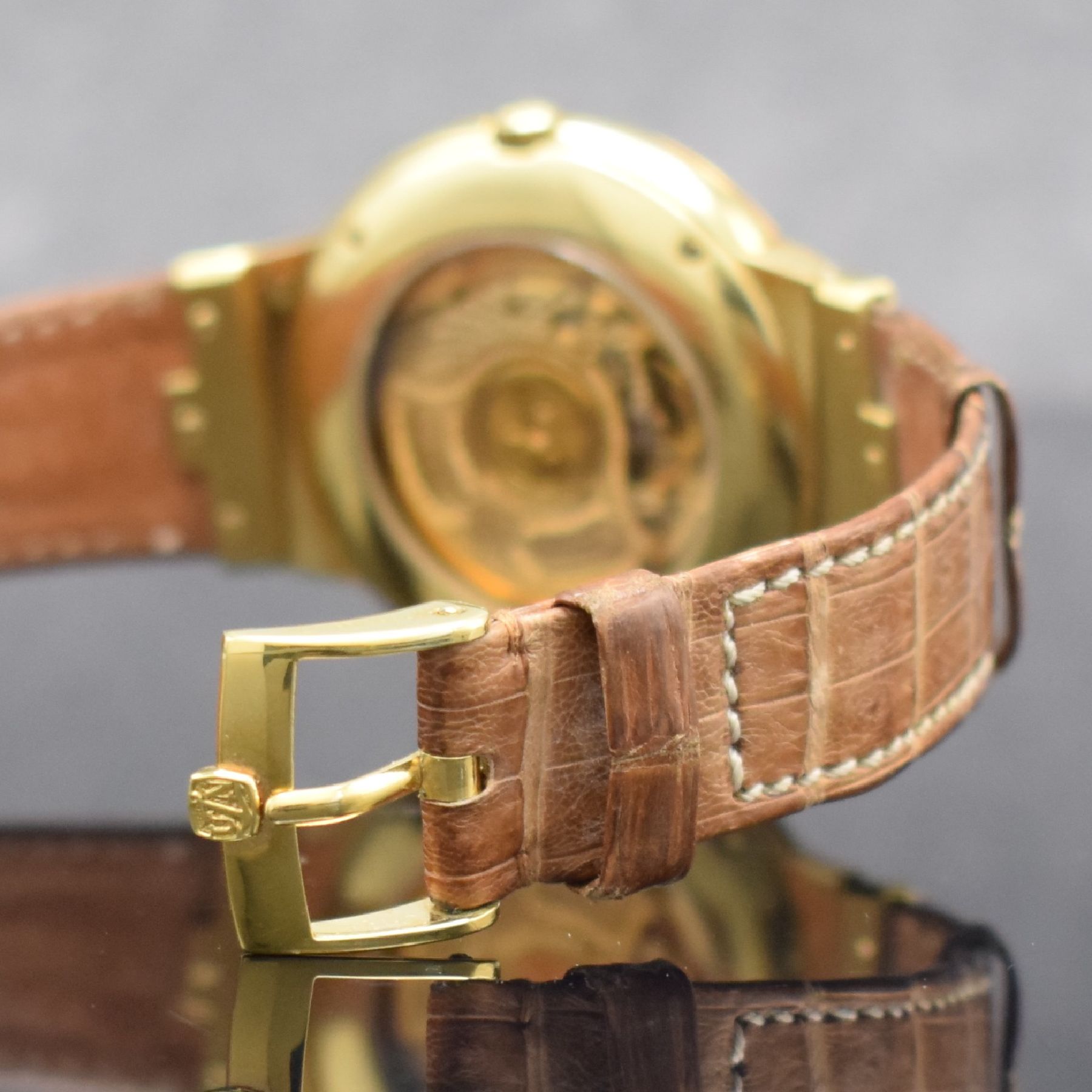 Detail d: ULYSSE NARDIN feine & seltene, astronomische Herrenarmbanduhr Astrolabium Galileo Galilei in GG 750/000, Schweiz um 1992, Automatik, Ref. 911-22, ...