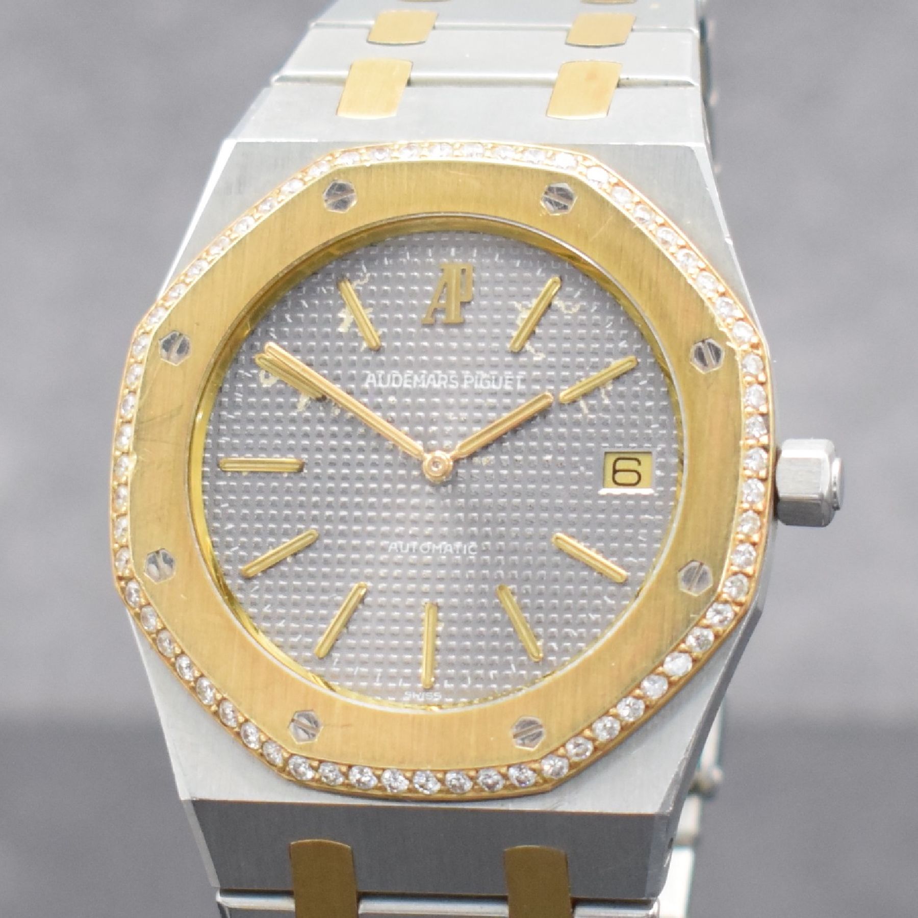 Detail c: AUDEMARS PIGUET seltene Herrenarmbanduhr "JUMBO" Royal Oak B-Serie in Edelstahl/Gold, Automatik, Schweiz um 1981, Design von Gerald Genta, ...