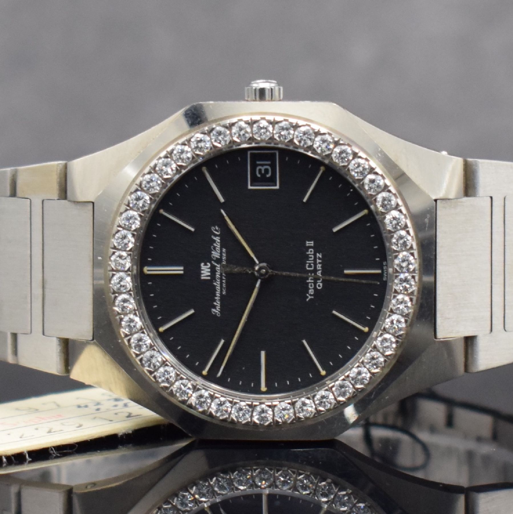 Detail a: IWC feine & sehr seltene Herrenarmbanduhr Yacht-Club II in WG 750/000 Referenz 9718, Schweiz um 1980, quarz, Boden verschr., Gliederband m. ...