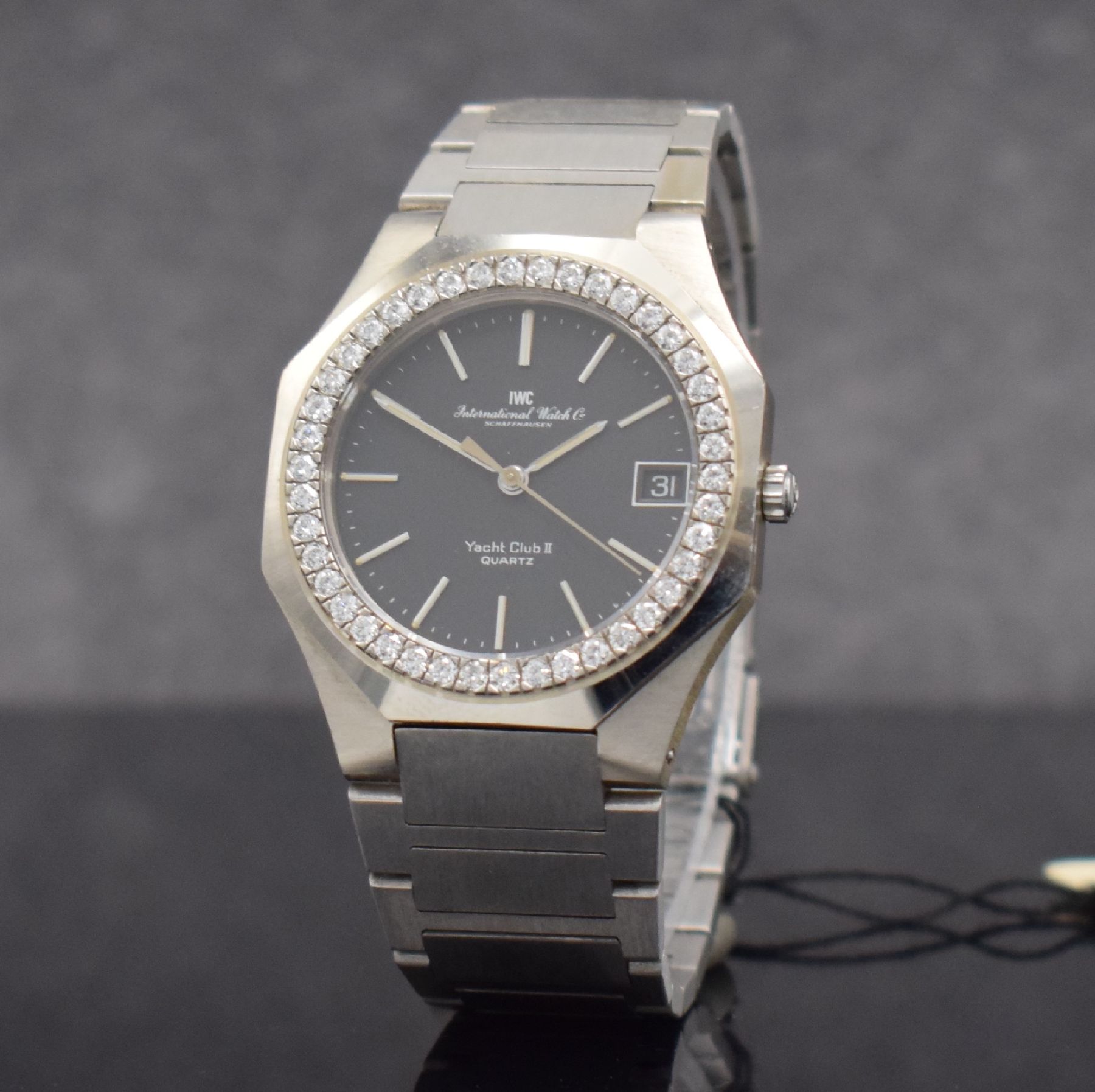 Detail b: IWC feine & sehr seltene Herrenarmbanduhr Yacht-Club II in WG 750/000 Referenz 9718, Schweiz um 1980, quarz, Boden verschr., Gliederband m. ...