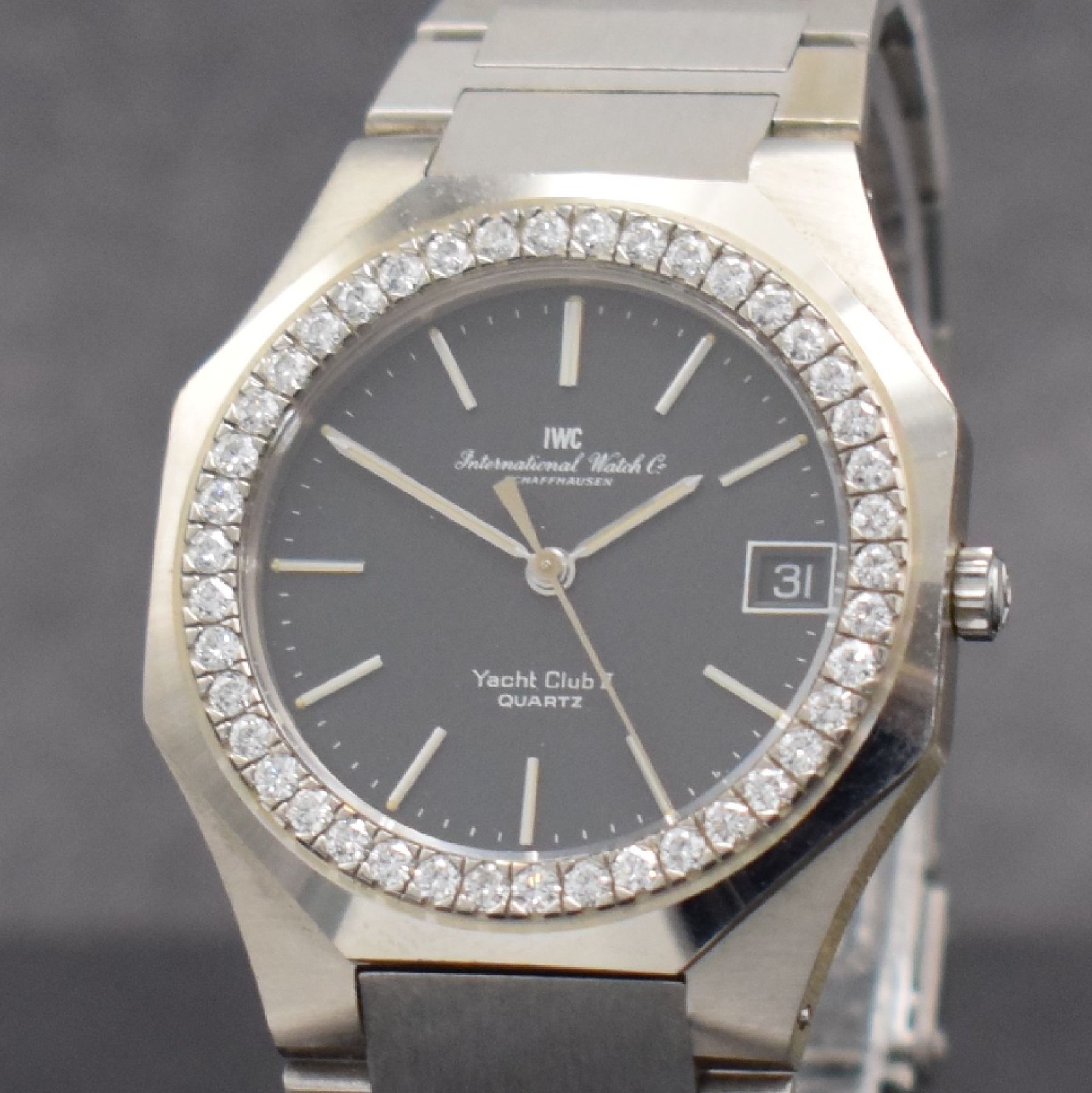 Detail c: IWC feine & sehr seltene Herrenarmbanduhr Yacht-Club II in WG 750/000 Referenz 9718, Schweiz um 1980, quarz, Boden verschr., Gliederband m. ...