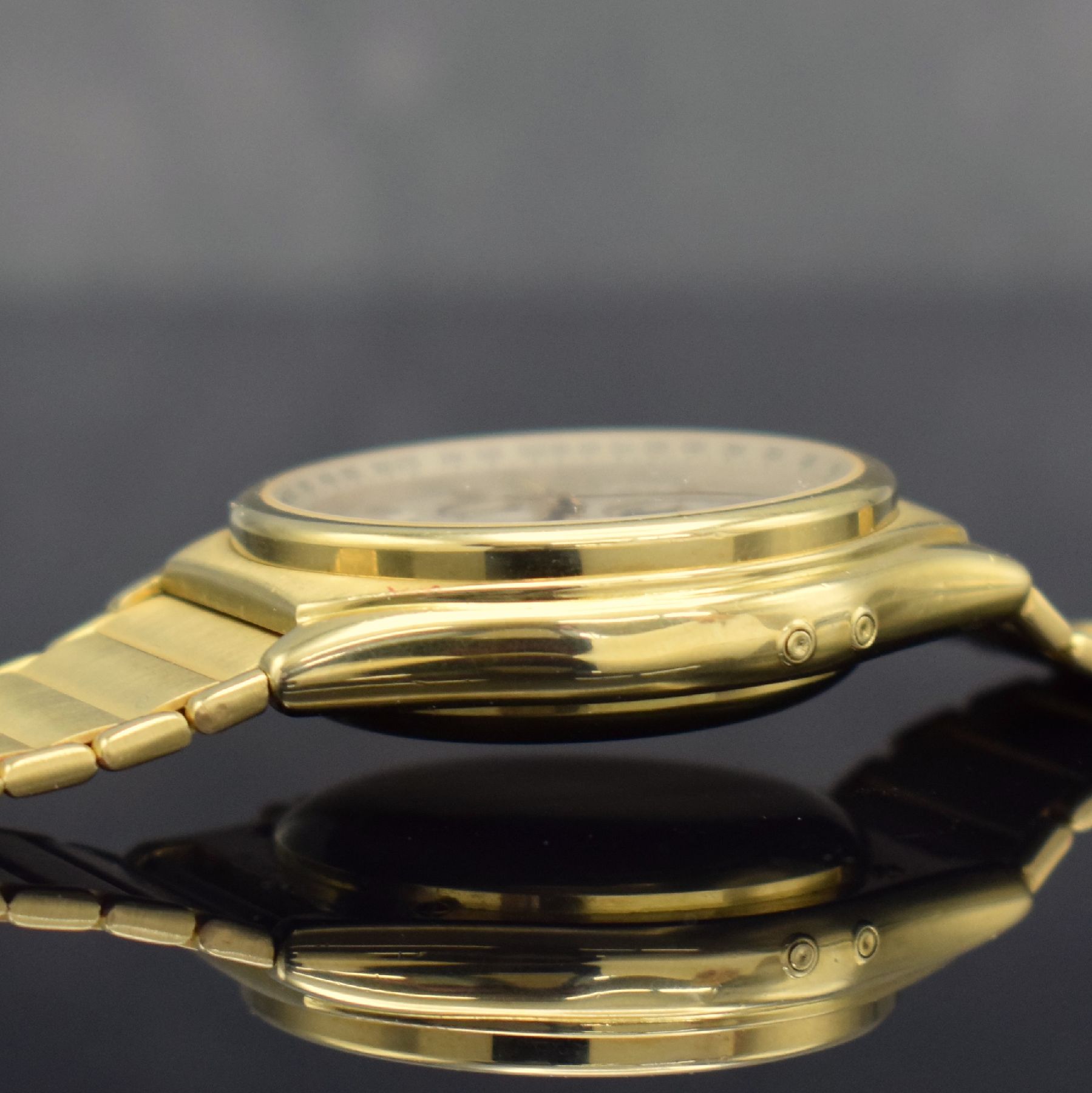 Detail i: ZENITH seltener El Primero Schaltradchronograph mit Vollkalender in GG 750/000 Referenz 30.0150.418, Automatik, Schweiz um 1988, massives Goldgeh. ...