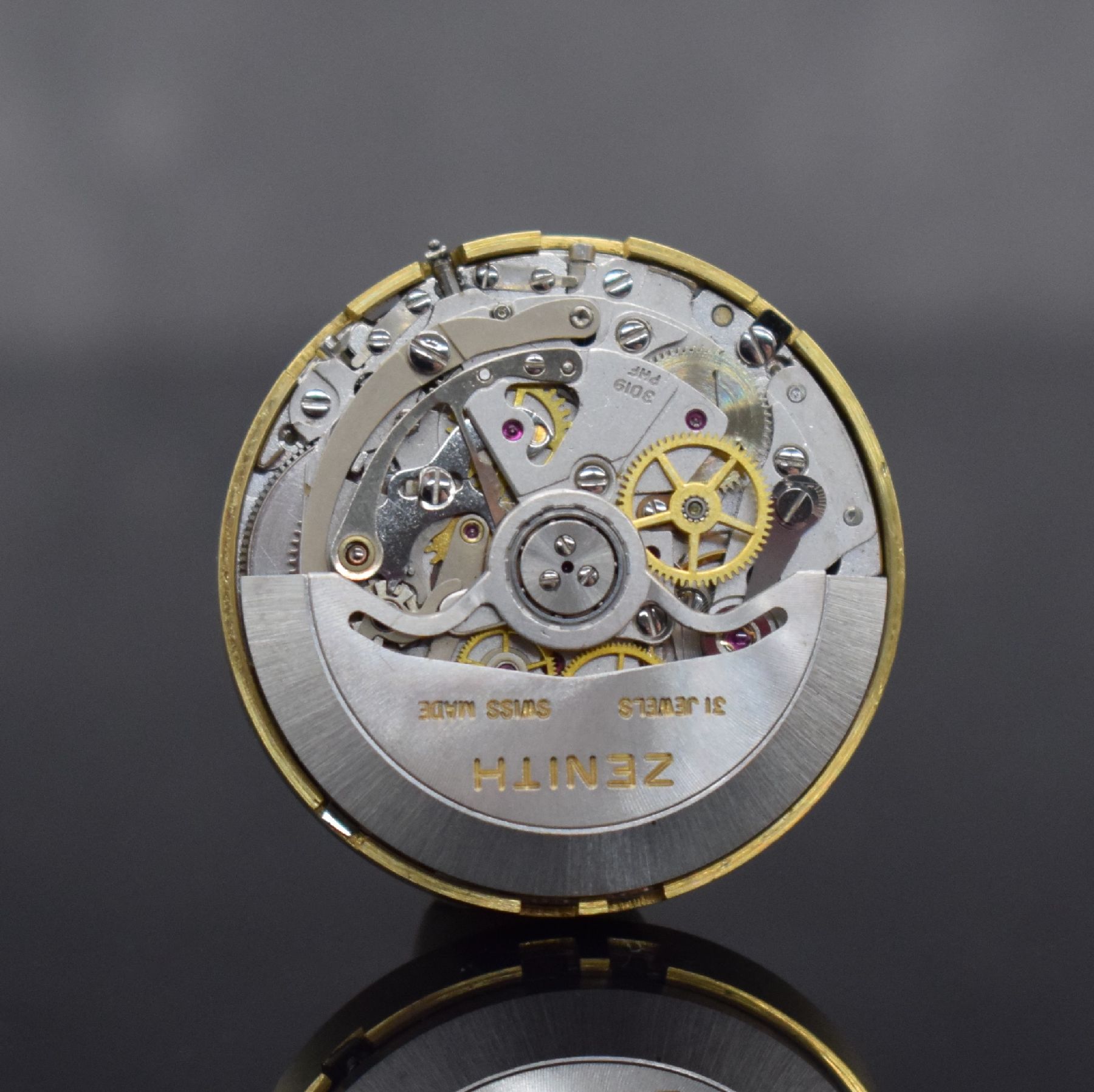 Detail k: ZENITH seltener El Primero Schaltradchronograph mit Vollkalender in GG 750/000 Referenz 30.0150.418, Automatik, Schweiz um 1988, massives Goldgeh. ...