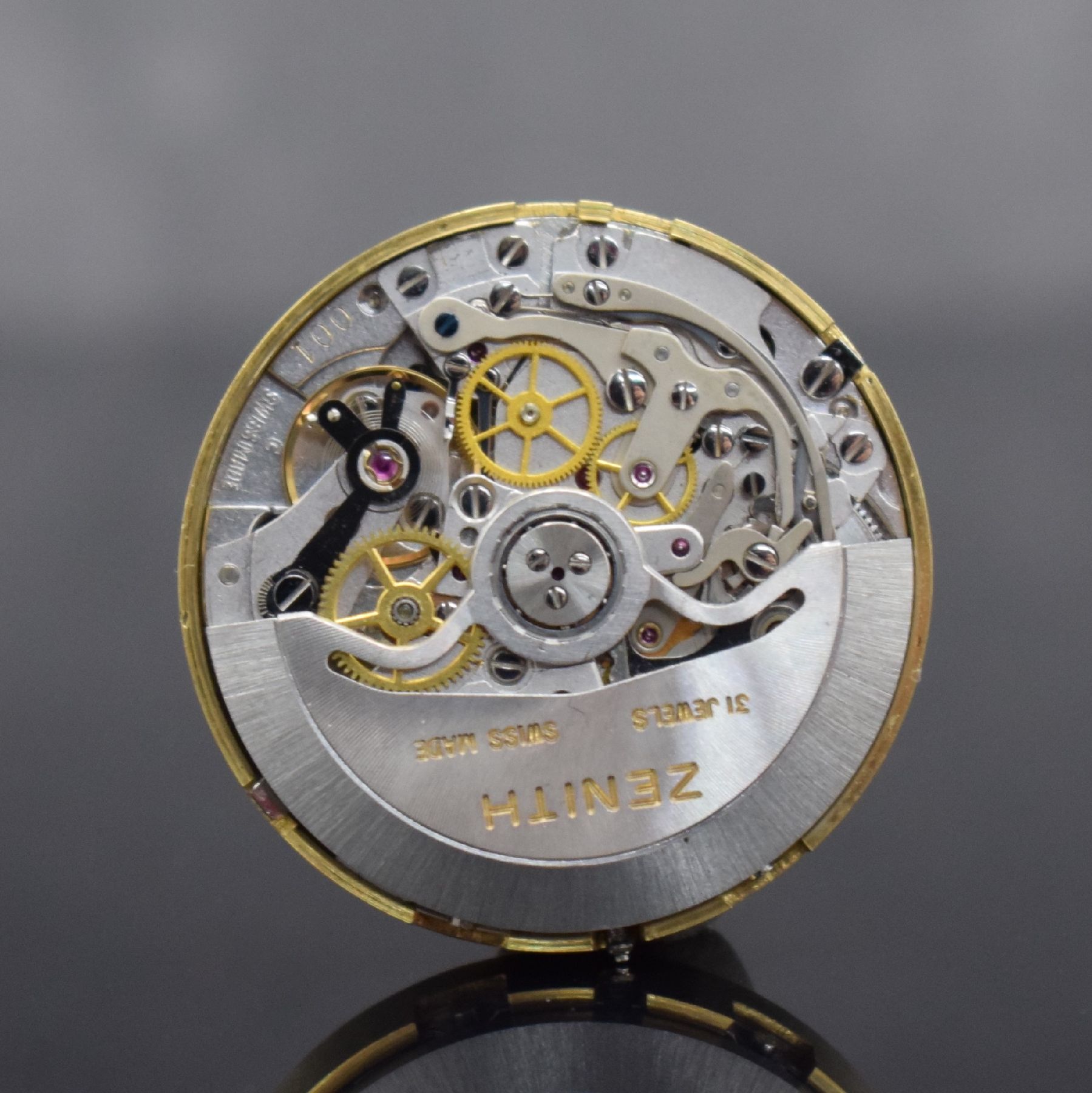 Detail l: ZENITH seltener El Primero Schaltradchronograph mit Vollkalender in GG 750/000 Referenz 30.0150.418, Automatik, Schweiz um 1988, massives Goldgeh. ...