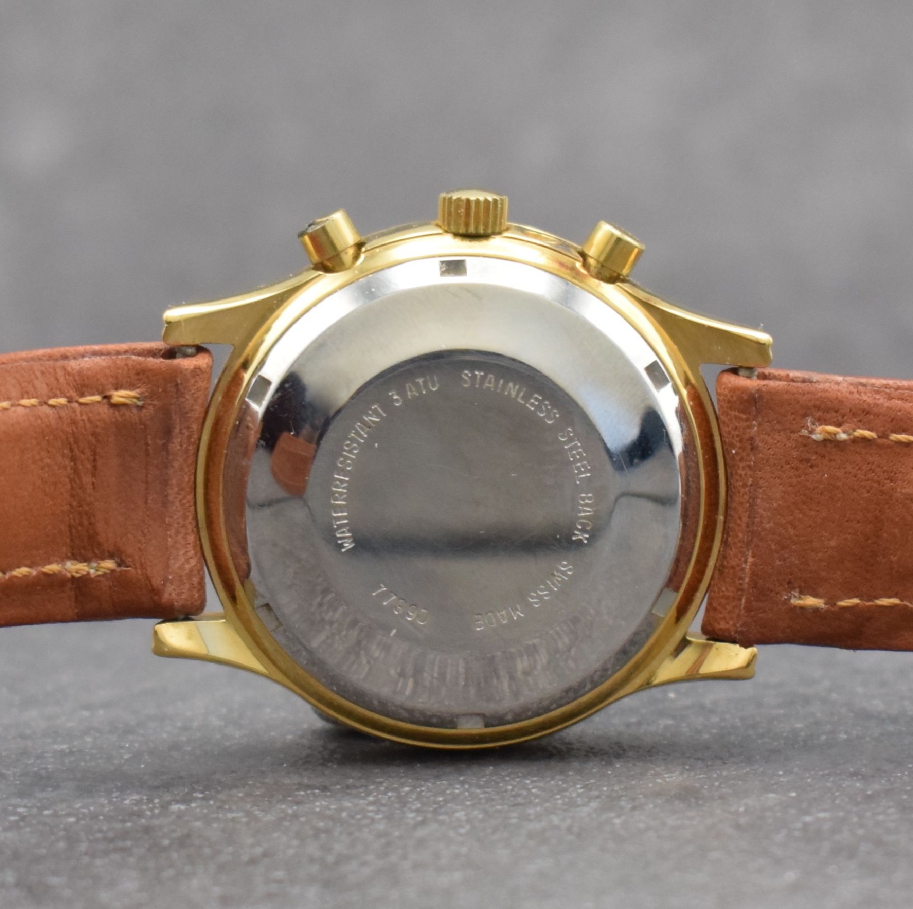 Detail e: CHRONOSWISS / ALFRED Rochat & Fils Armbandchronograph Referenz 77990, Automatik, Schweiz um 1995, hartverg. Metallgeh., Edelstahlboden verschr., ...