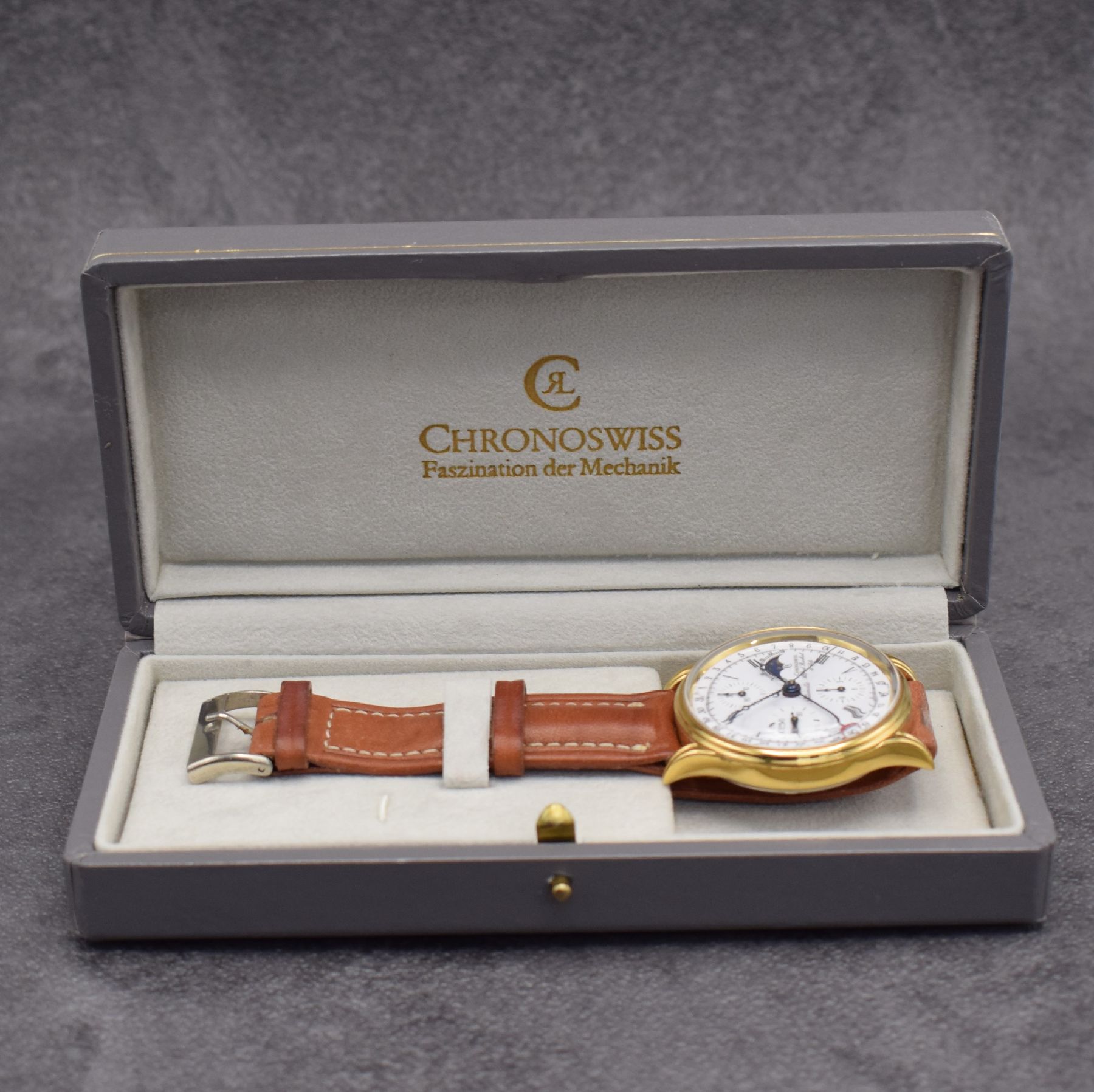 Detail f: CHRONOSWISS / ALFRED Rochat & Fils Armbandchronograph Referenz 77990, Automatik, Schweiz um 1995, hartverg. Metallgeh., Edelstahlboden verschr., ...
