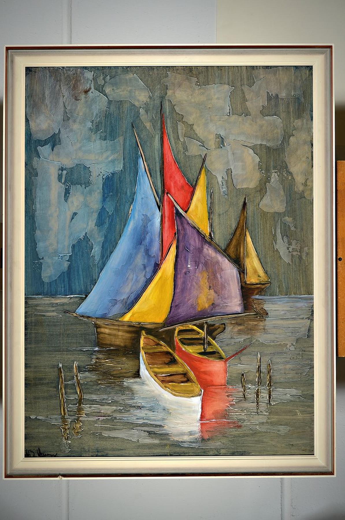 Detail k: H.J. Wagner, collage arbeit, links unten sign., R. ca. 109x84 cm