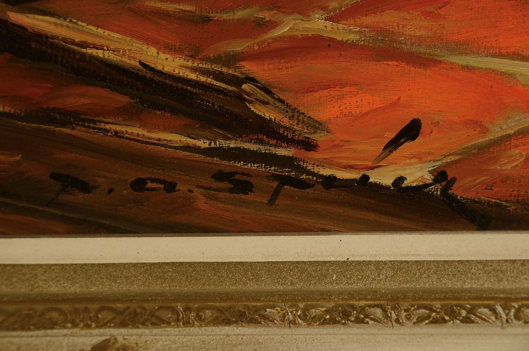 Detail a: Peter Albert Speier, 1920-1998, Kücheninterieur, Holländer beim Netzflicken, Öl/Lwd, links unten signiert, ca. 60x70cm, R. ca. 77x87cm