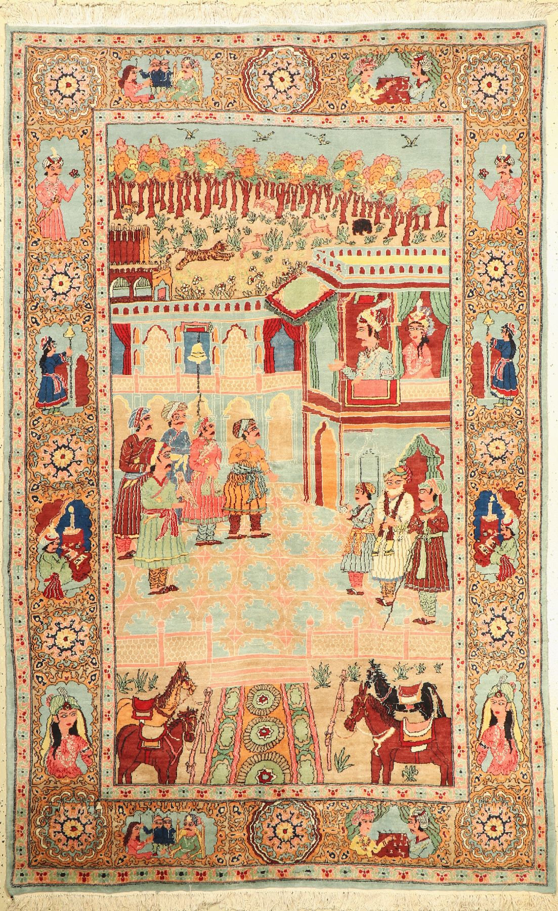 Lahor alt, Pakistan, ca. 60 Jahre, Wolle auf Baumwolle, ca. 250 x 158 cm, guter Zustand