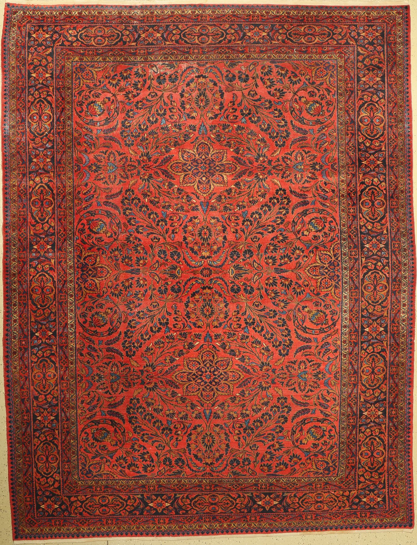 Us Re-Import Lilian, Persien, um 1930, Wolle auf Baumwolle, ca. 366 x 282 cm, Mittlere Gebrauchsspuren