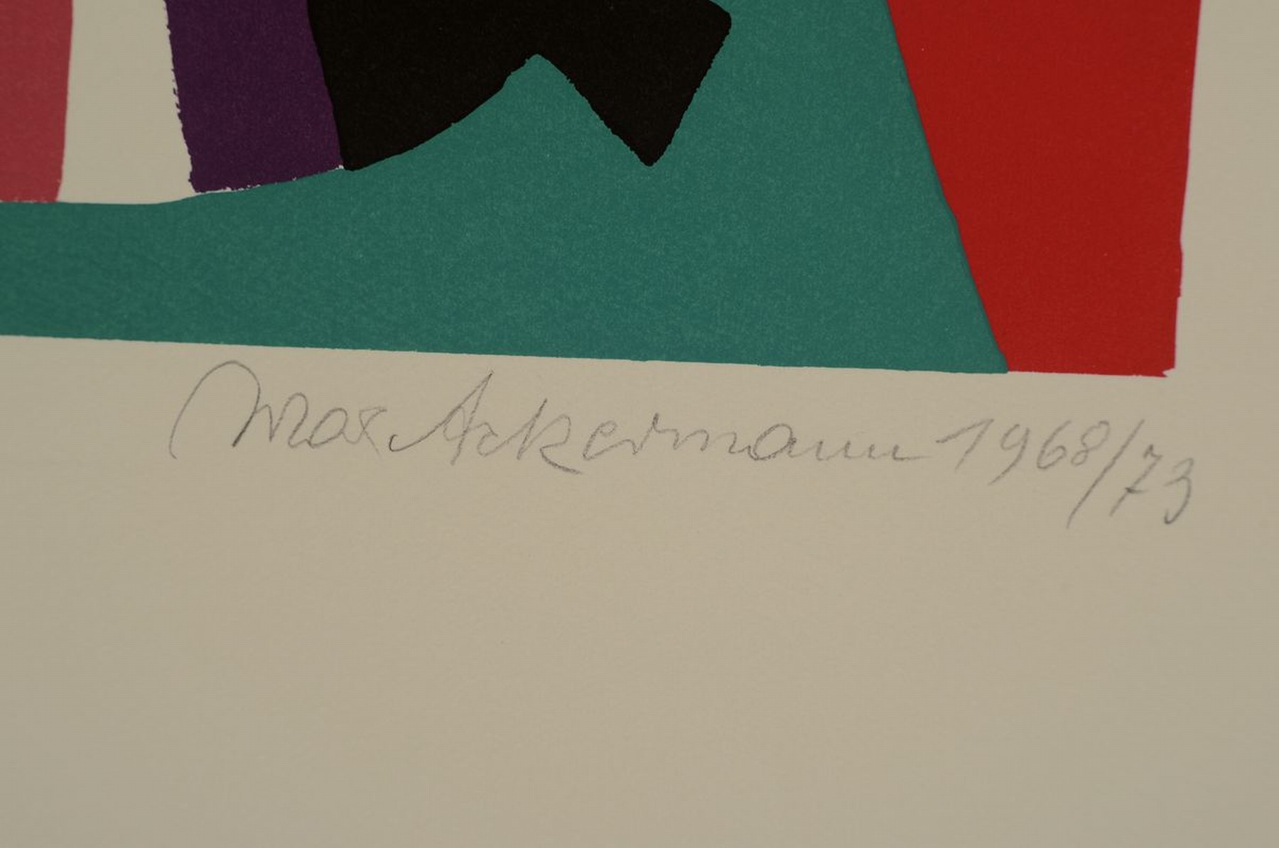 Detail c: Max Ackermann, 1887 Berlin-1975 Bad-Liebenzell , Farblithographie, handsigniert und dat. 1968/73, num. 47/100, ca. 33x25cm, Blattgr. ca. 59x41.5cm