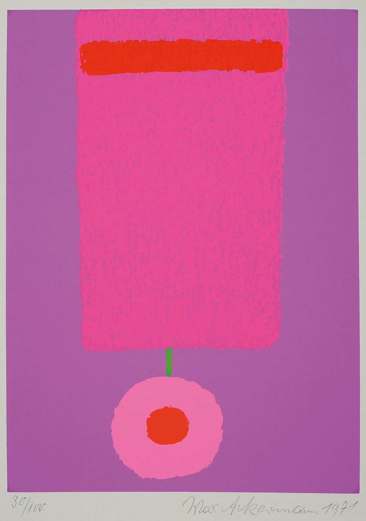 Max Ackermann, 1887 Berlin-1975 Bad-Liebenzell, Farblithographie, handsigniert und dat. 1971, num. 30/100, Blattgr. ca. 59x41.5cm