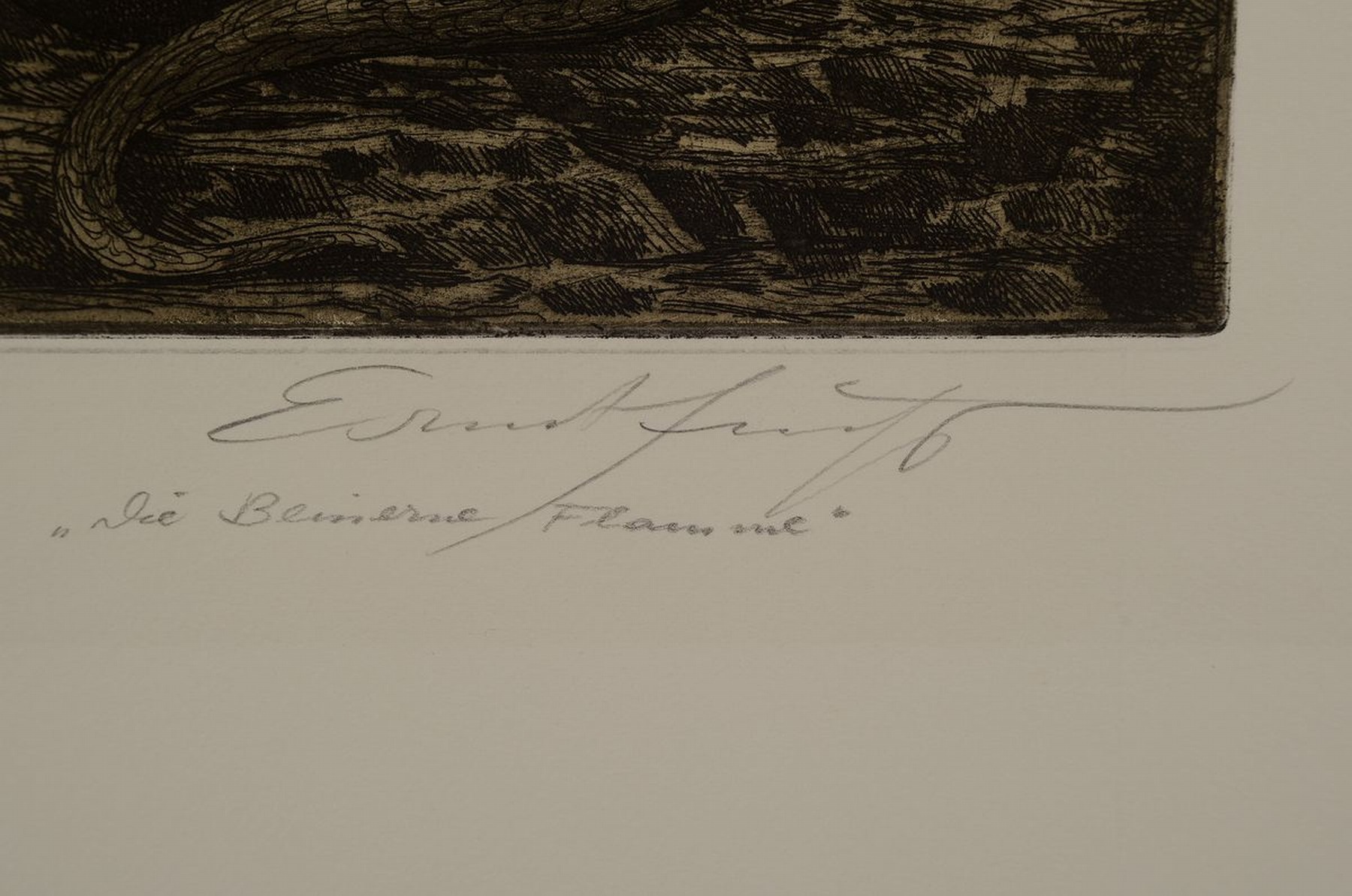 Detail a: Ernst Fuchs, 1930-2015, Die beinerne Flamme, Radierung von 1972, handsigniert, betitelt, num. 2/8 E.A., ca. 24.5x20cm, Blattgr. ca. 62x48cm
