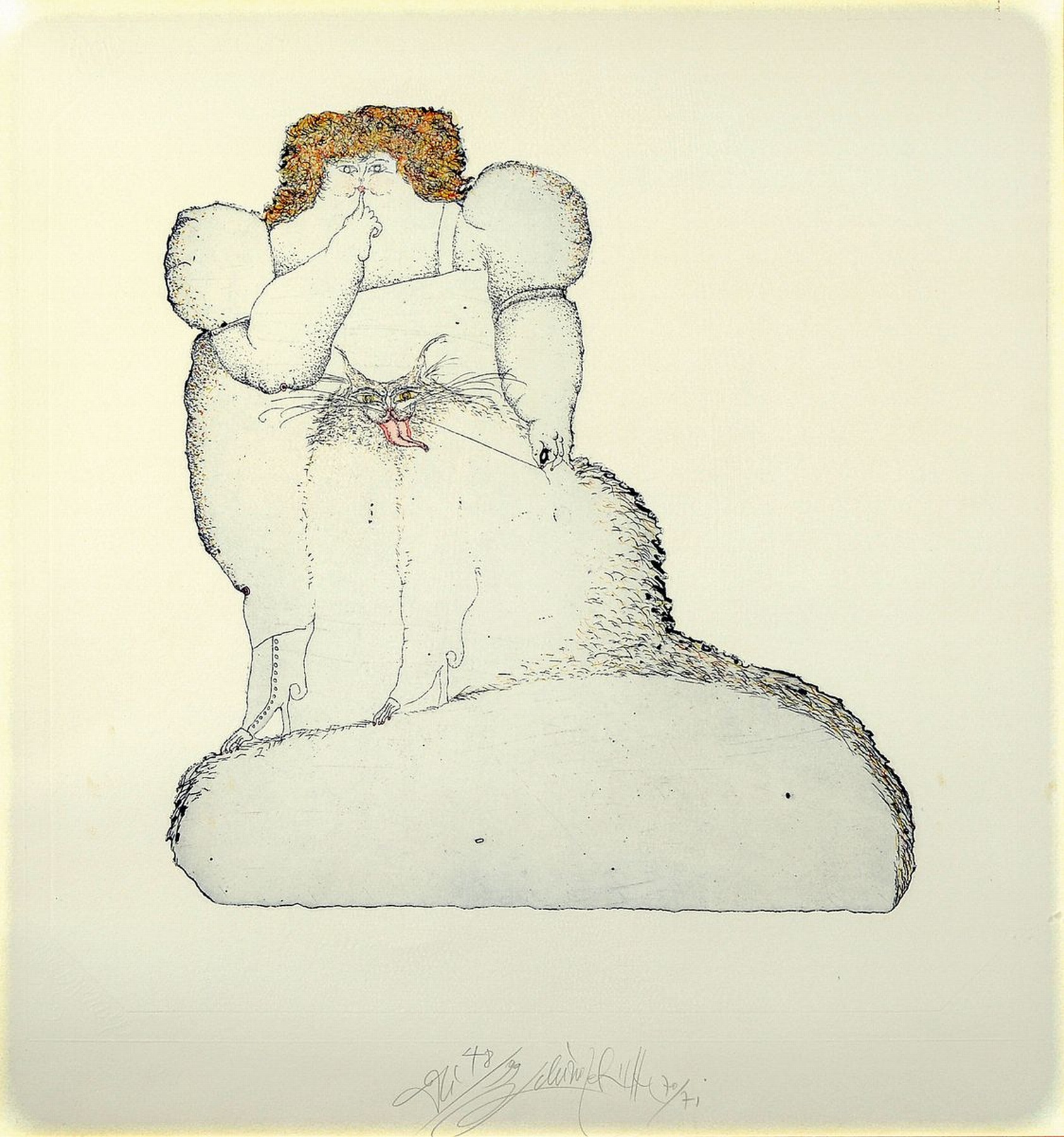 Detail f: Ali (Albert) Schindehütte, geb. 1939 Kassel,2 Lithographien von 1970/71, beide handsign. und dat., num. 48/99 bzw. 15/99, je ca. 44x42cm, u.Gl., R. ...