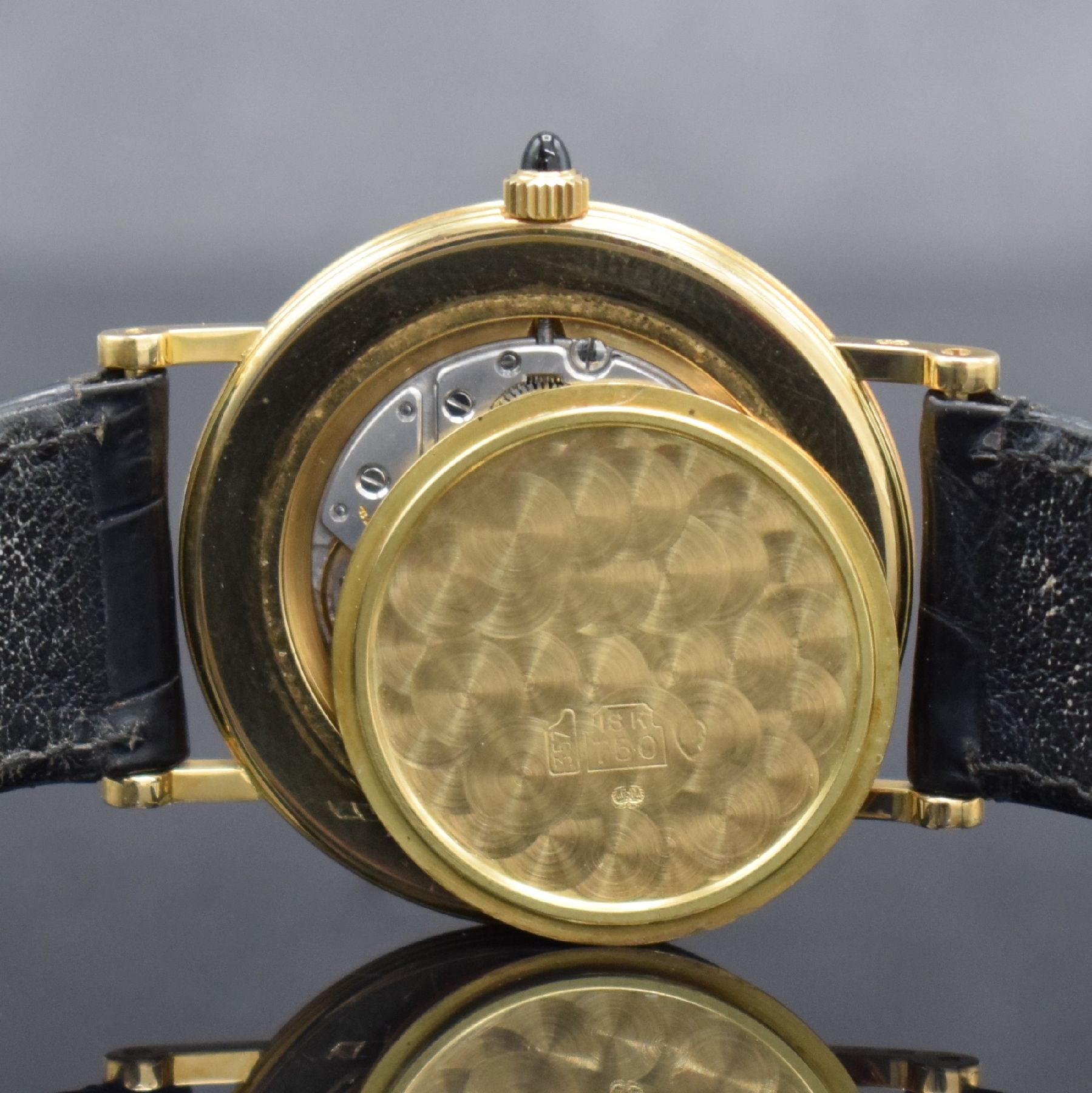 Detail h: BREGUET Armbanduhr Classic Referenz BA 3150 in GG 750/000, Handaufzug, Schweiz um 1995, 3 -teil. Geh. inkl. orig. Lederband m. orig. GG 750/000 ...