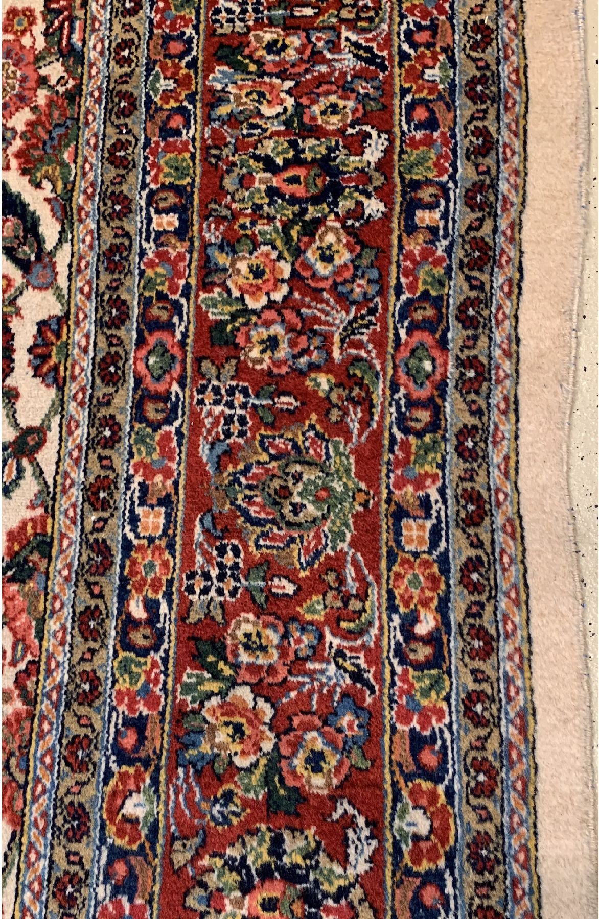 Detail c: Hellgrundiger Seltener Hamadan,(Sennehbaft) 1920/1930, Wolle geknüpft auf Baumwolle, ca, 344 x 251 cm, EHZ:2(guter Zustand).