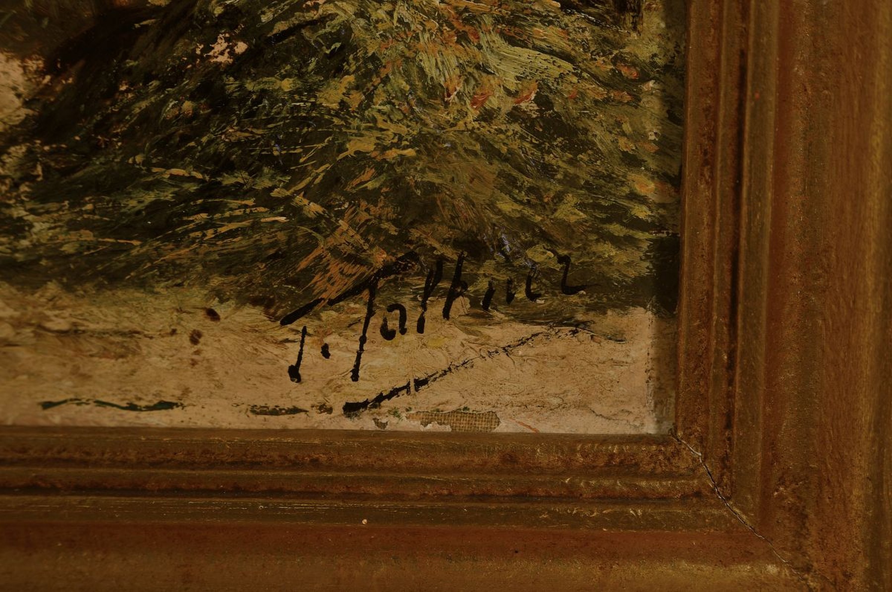 Detail b: J. Falkner, Künstler 2. Hälfte 19. Jh., zwei Pendants: Seegrassammler an der Küste mit Pferden bzw. Fuhrwerken, beide re. u. signiert, Öl/Lwd, ...