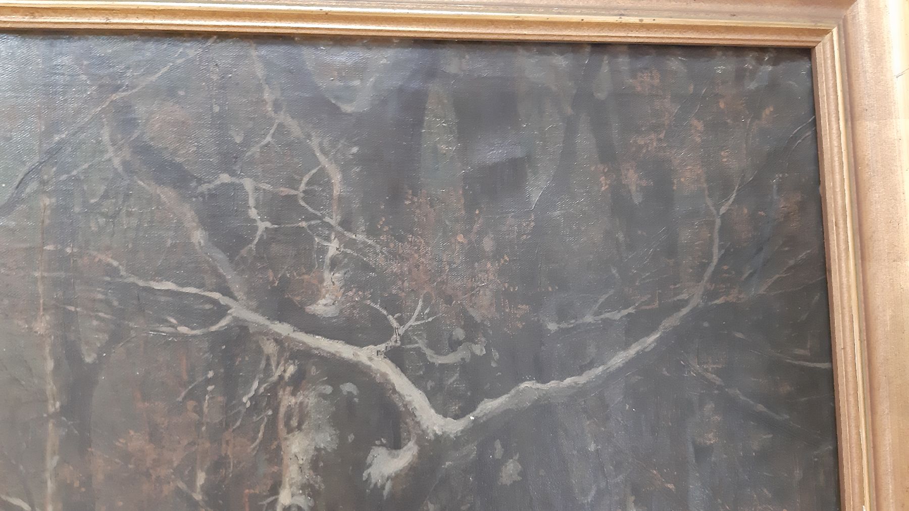 Detail g: Joseph F. Heydendahl, 1844-1906 Düsseldorf, Wildschweinrotte im verschneiten Wald, Abendrot, Öl/Lwd, rechts unten signiert, ca. 95x125cm, R. ca. ...