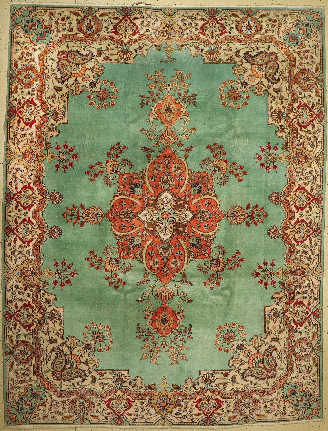Täbriz alt, Persien, ca. 60 Jahre, Wolle auf Baumwolle, ca. 330 x 254 cm, EHZ: 3