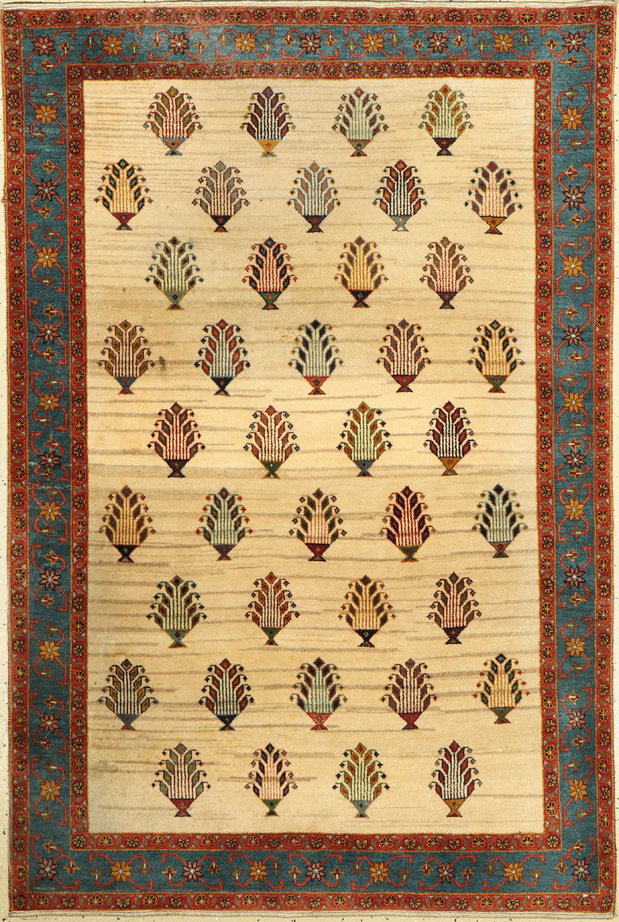 Ghaschgai Kaschkuli fein, Persien, ca 50 Jahre, Korkwolle, ca. 170 x 125 cm, Gebrauchsspuren am Rand und Fleckig