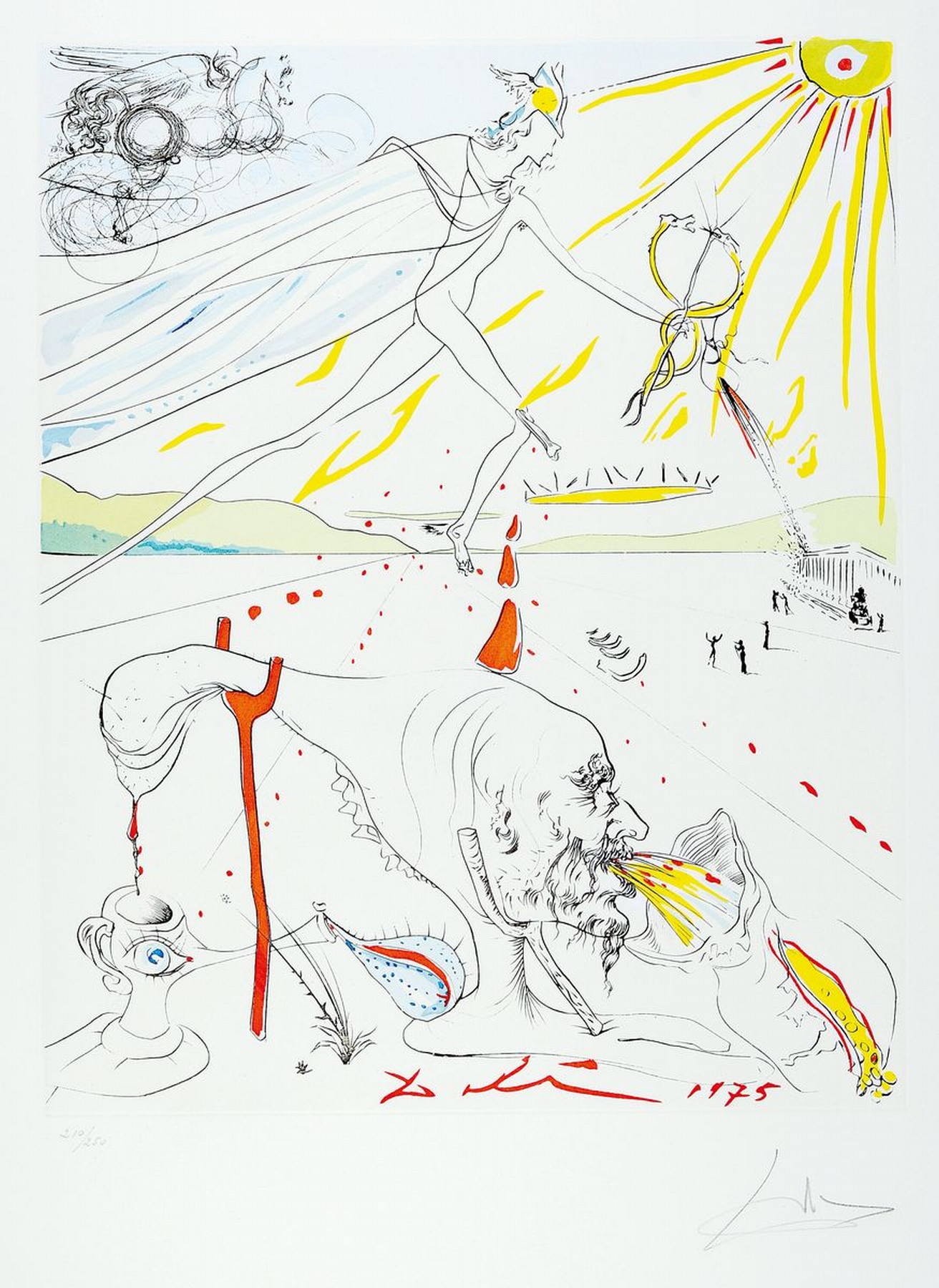 Salvador Dalí, 1904-1989, L'Alchimiste, Farblithographie von 1975, handsigniert, num. 210/250, ca. 52x42cm, Blattgr. ca. 75x57cm, WVZ Nr. 581, ...