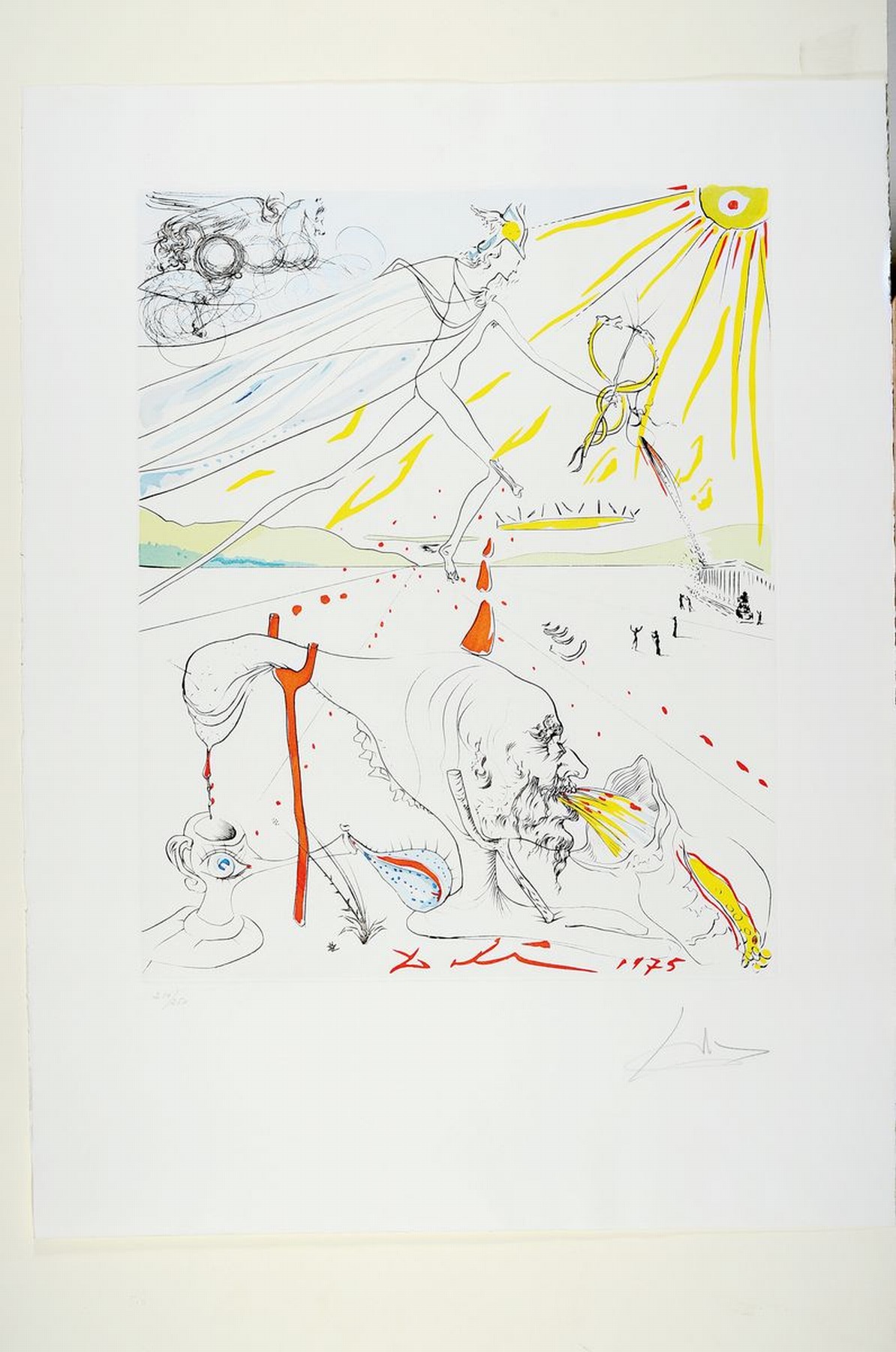 Detail k: Salvador Dalí, 1904-1989, L'Alchimiste, Farblithographie von 1975, handsigniert, num. 210/250, ca. 52x42cm, Blattgr. ca. 75x57cm, WVZ Nr. 581, ...