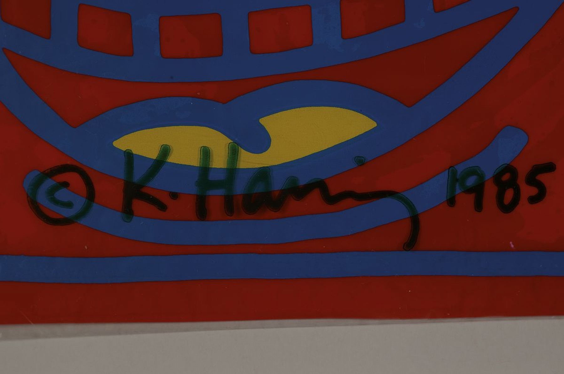 Detail a: Keith Haring, 1958-1990, Toiletry Bag, entstanden und erworben zur Eröffnung des Pop Shop Toikio 1987, Multiple, drucksigniert und dat. 1985, mit ...