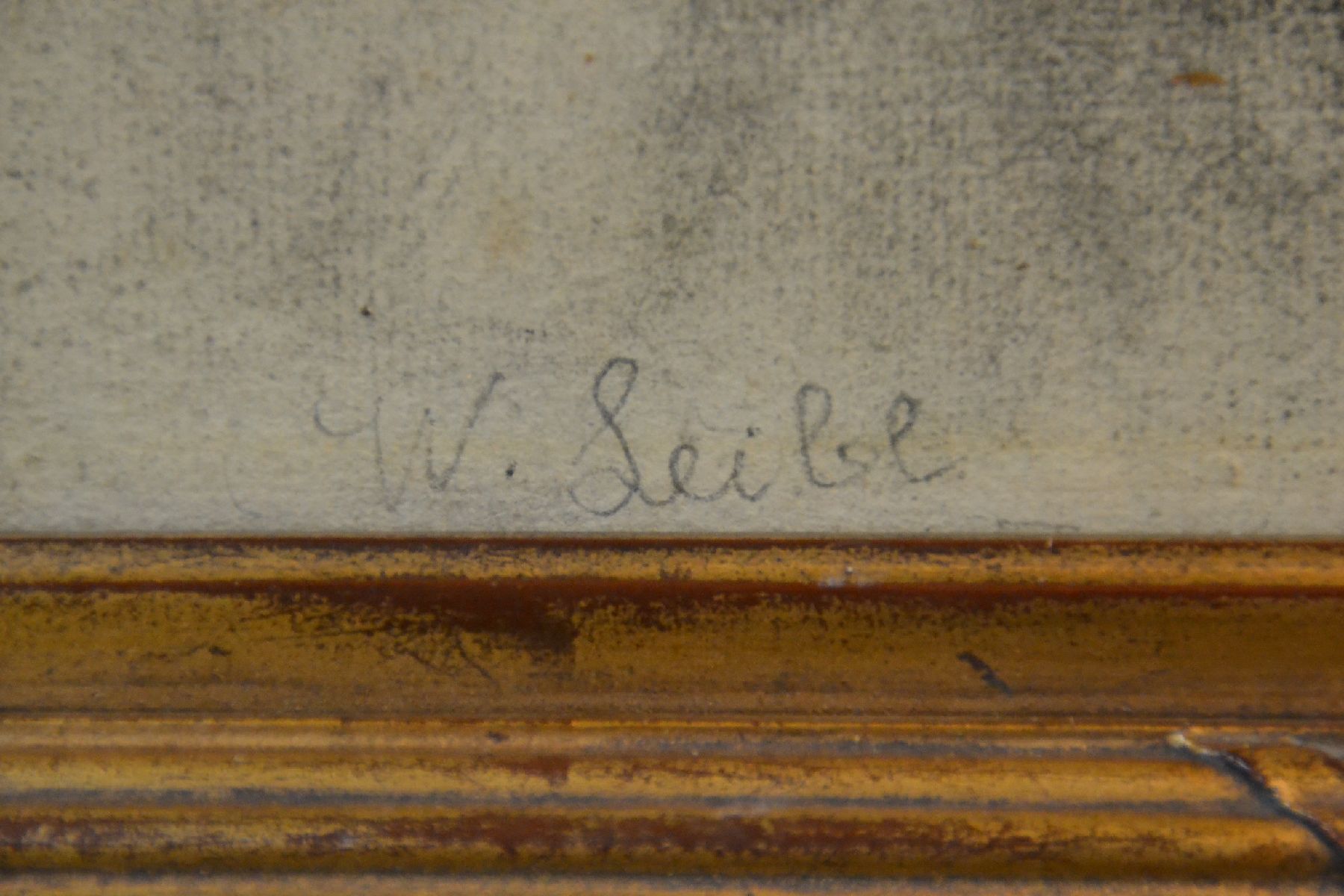 Detail c: Wilhelm Leibl, Köln 1844 - 1900 Würzburg, Porträt einer Frau mit Schmuck, Kohlezeichnung, leicht stockfleckig, ca. 54 x 38 cm