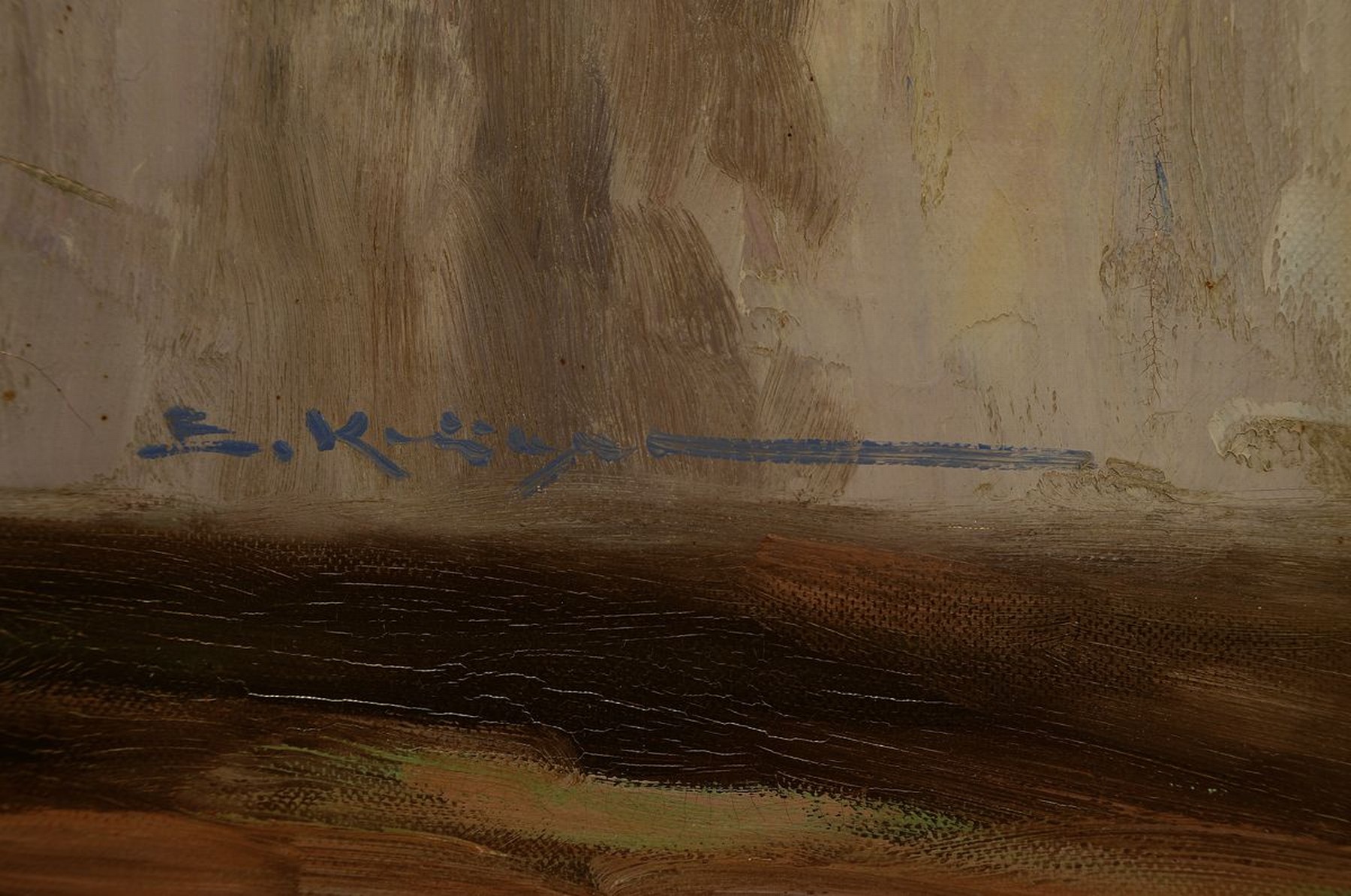 Detail a: Künstler Mitte 20. Jh., unleserlich signiert, Blumenstillleben, Öl/Lwd, re. u. signiert, ca. 88 x 80 cm, Rahmen