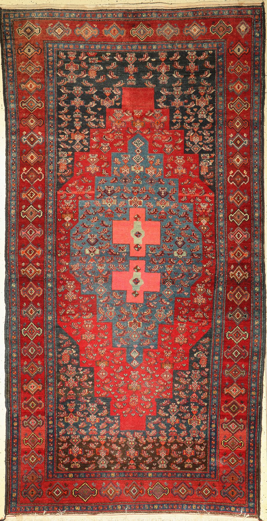 Senneh alt, Persien, ca. 60 Jahre, Wolle auf Baumwolle, ca. 272 x 140 cm, guter Zustand(kleiner Fleck)